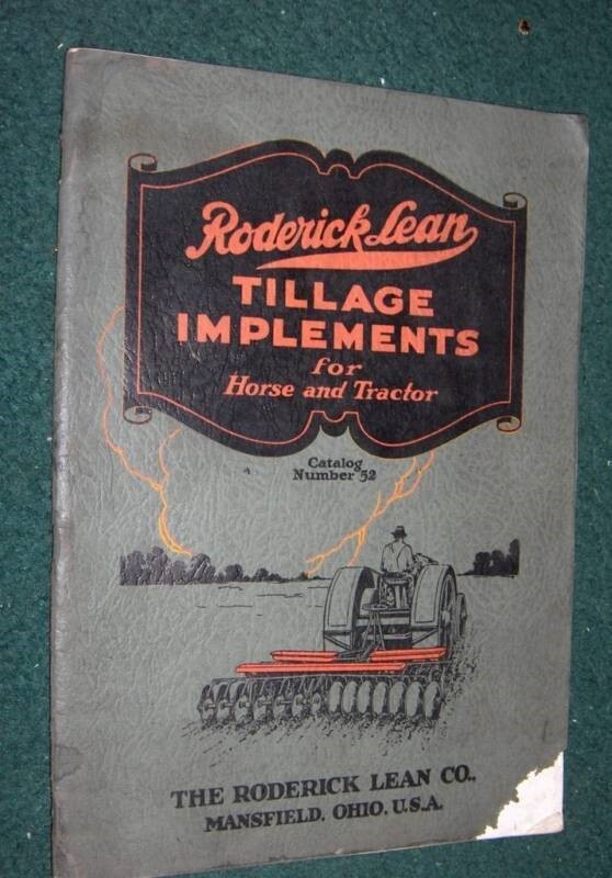 1928 RODERICK LEAN,OHIO,TILLAGE IMPLEMENTS 54pg CATALOG