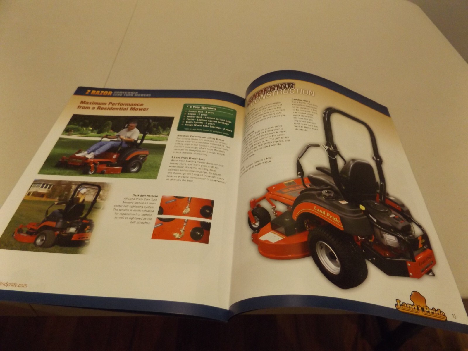 LAND PRIDE ZERO TURN MOWERS, 8/9/13