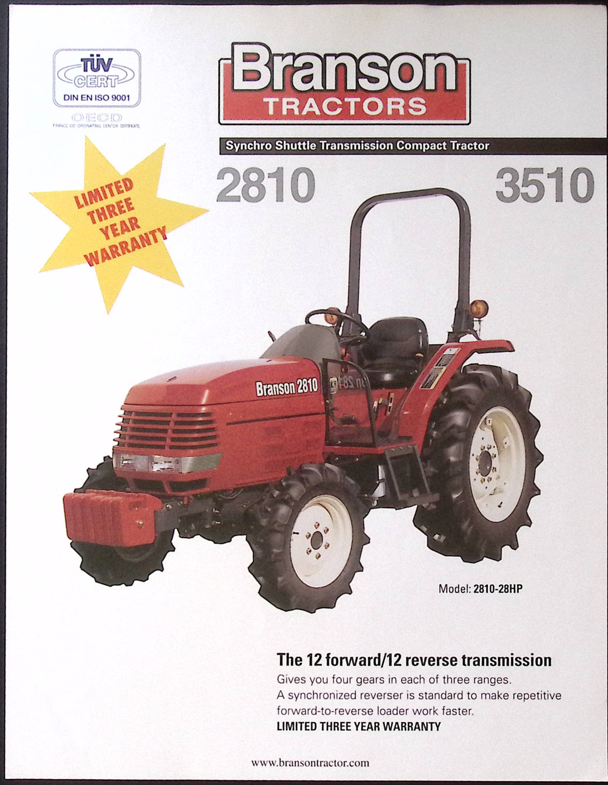Branson Tractor Next Generation, 6640, 2810, 3510,3520,4020,4520,20 series, comp
