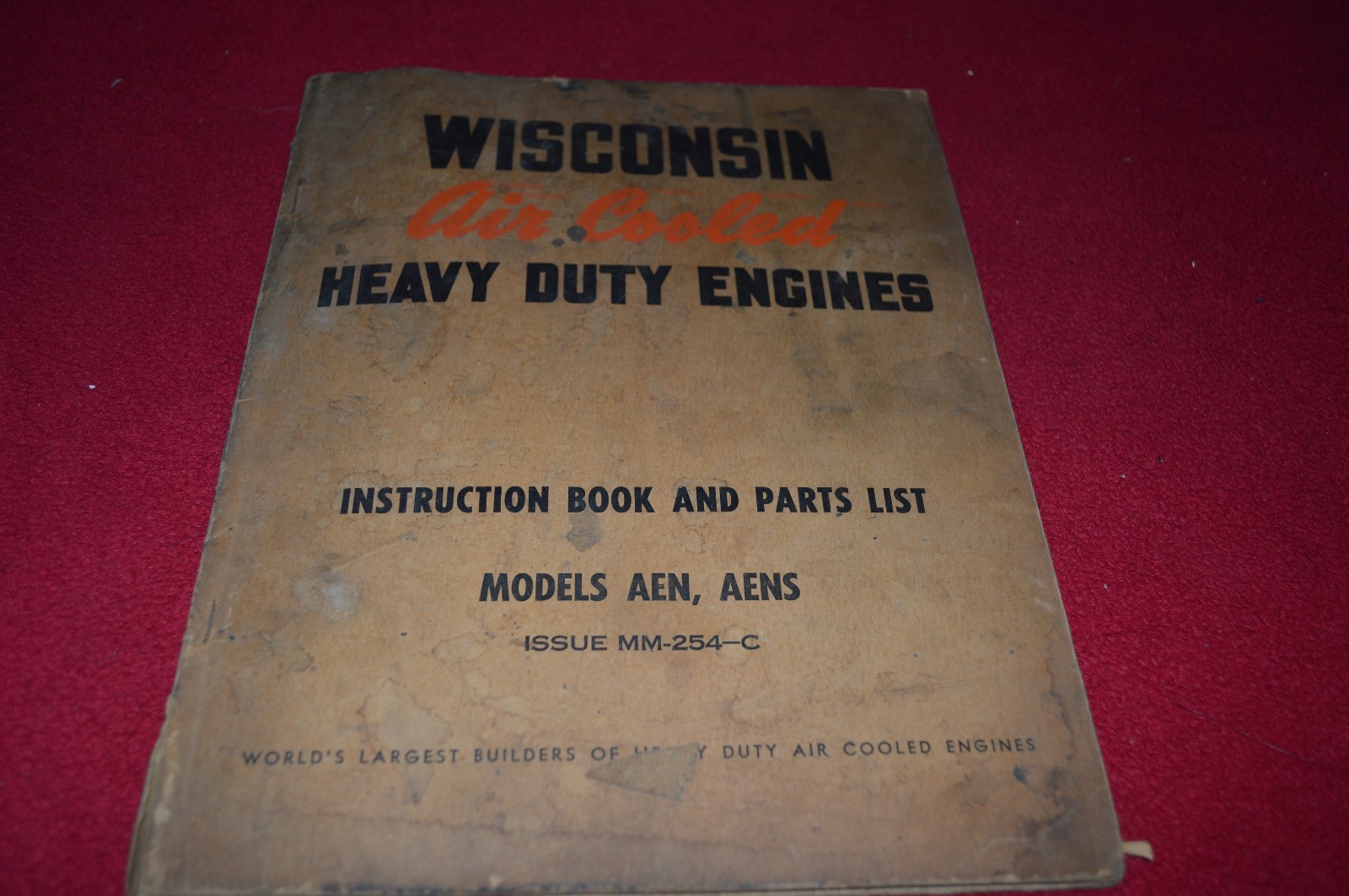 Wisconsin AENS AEN Engine Parts & Operation Manual RWPA