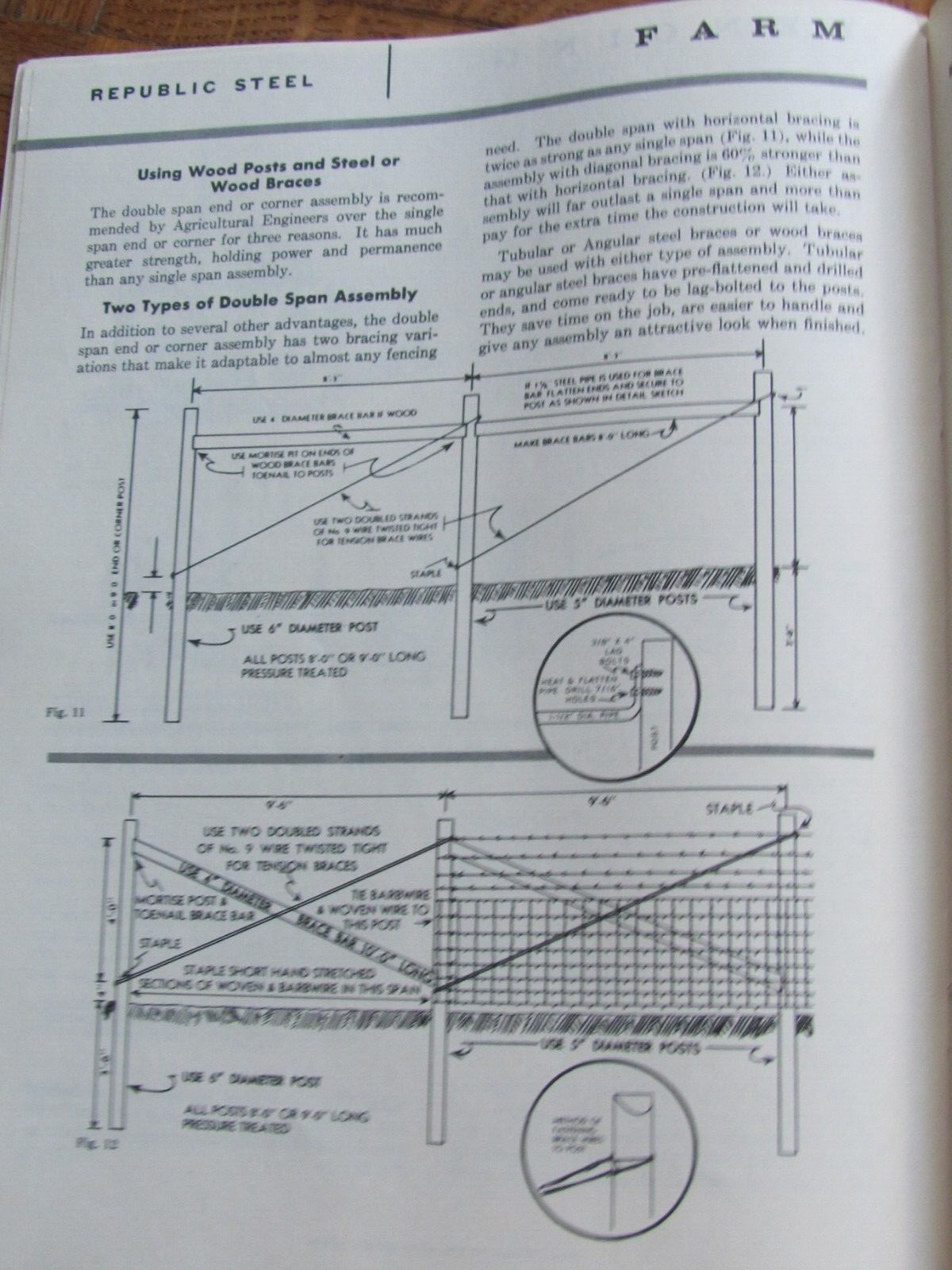 1950&rsquo;s REPUBLIC STEEL WIRE CO FARM FENCING MECHANICS TIPS BROCHURE