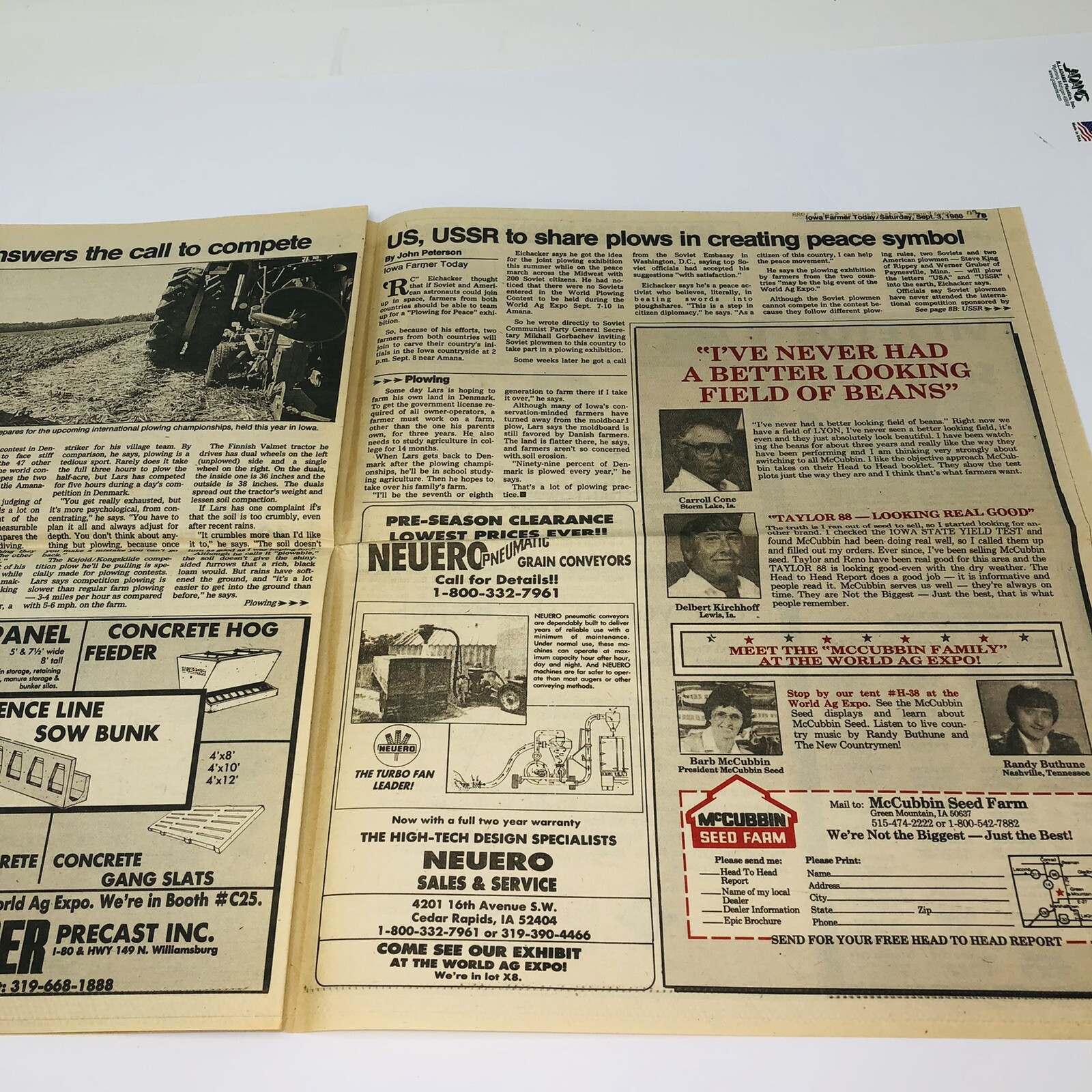 World Ag Expo 1988 Iowa Farmer Today Newspaper Pullout Advertising Paper