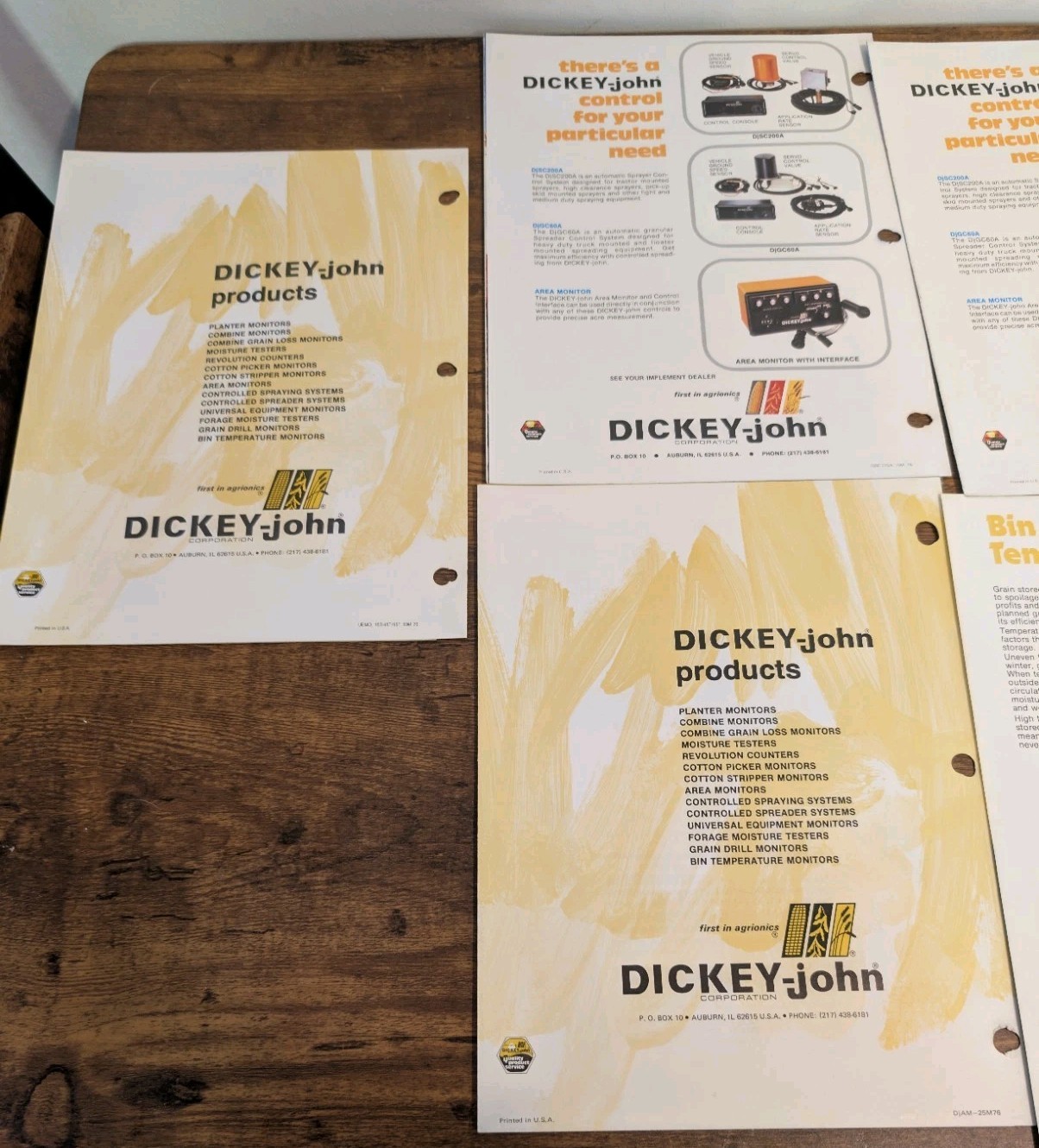 9 Dickey-john Advertising Brochures UEM,Controlled Spraying,Monitoring,Tester