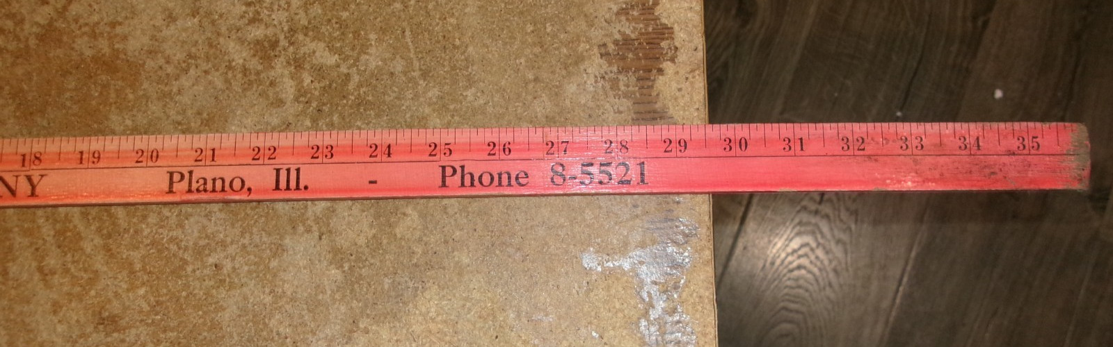 vintage plano farmers grain co. plano,il. 36&Prime; wood yardstick good used
