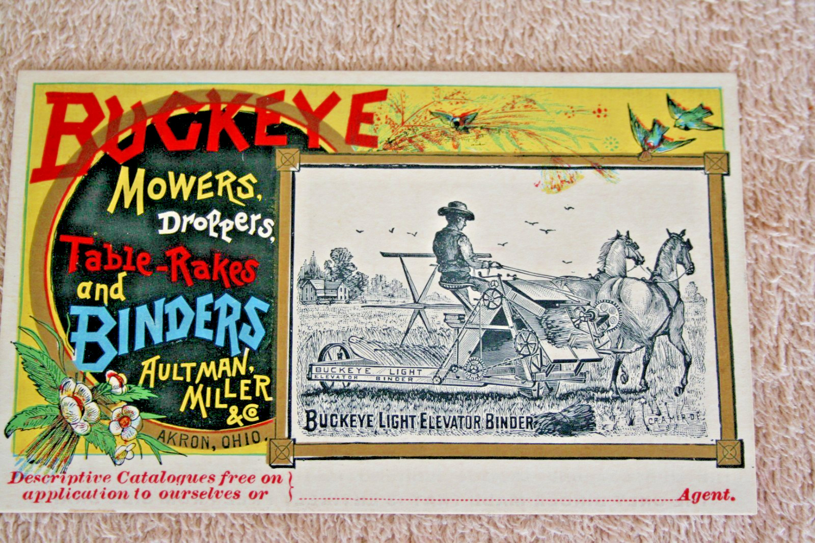 BUCKEYE MOWERS & BINDERS 1885