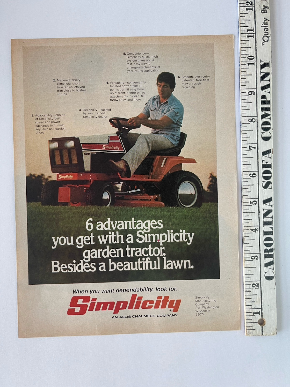 Vintage 1979 Print Ad Simplicity Garden Tractor Riding Lawn Mower Advertisement