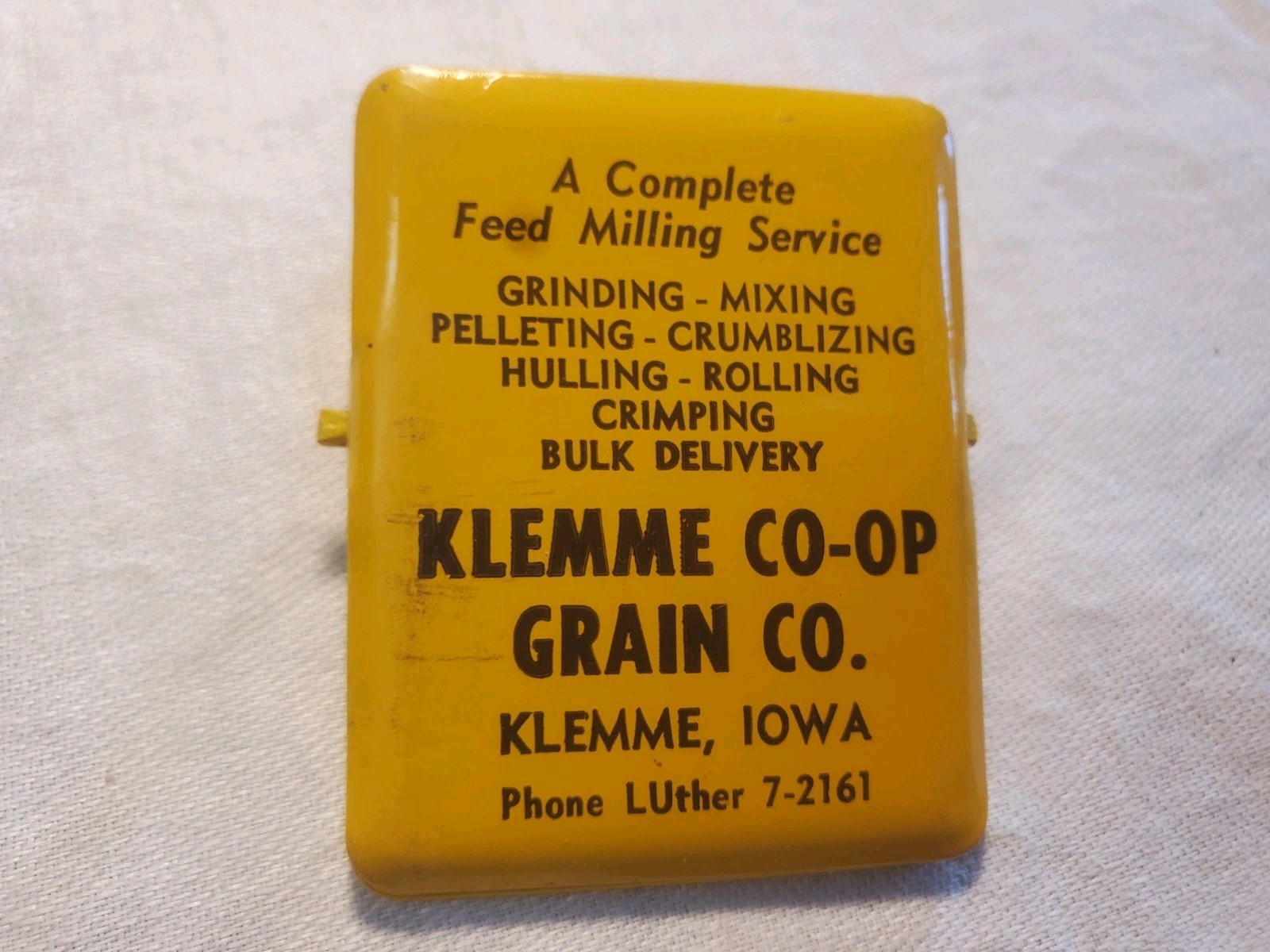 Yellow Metal Paper Clip Klemme Cooperative Grain Iowa Feed Milling Service