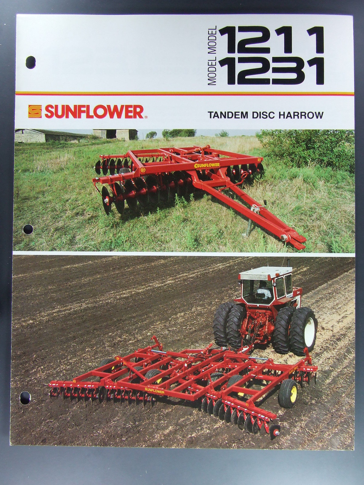 Sunflower Tandem Disc Harrow 1211 1231 Dealers Brochure Tractor Farming