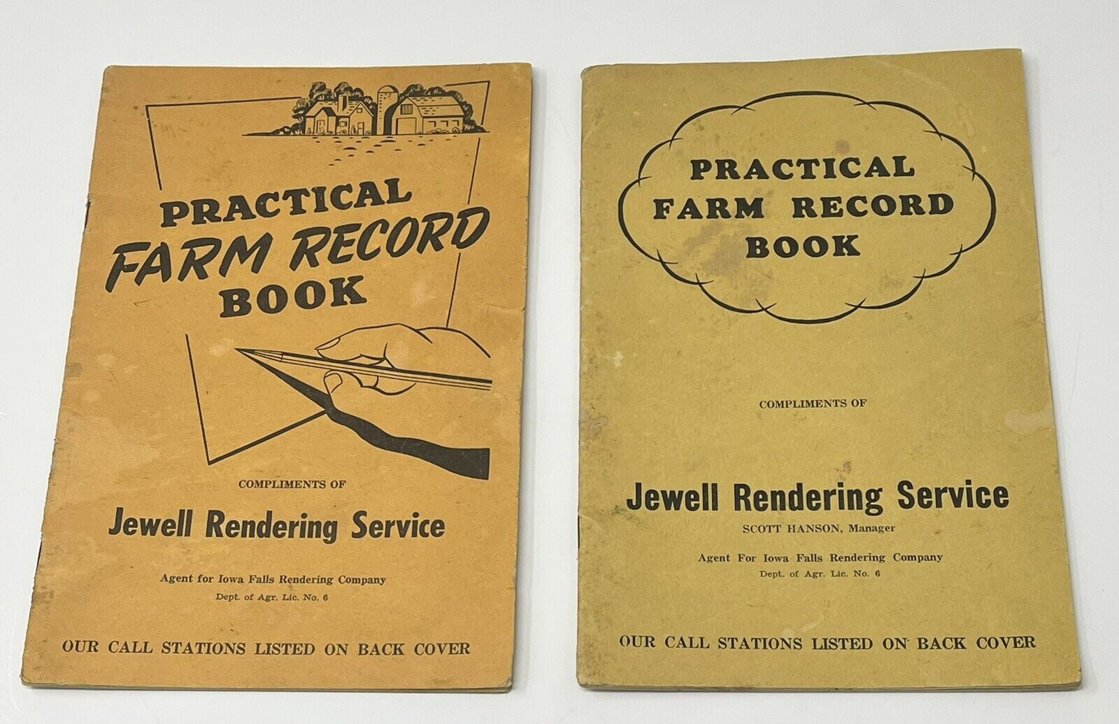 1944 1945 Practical Farm Record Book Jewell Rendering Iowa Falls IA Filled Out