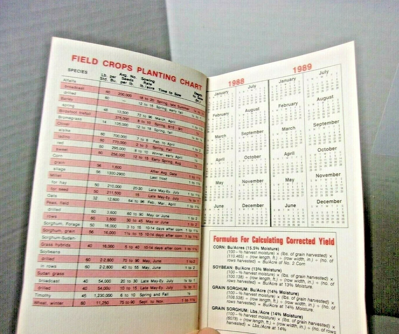 Kaltenberg Seeds Farmers Pocket Memo Advertising Agriculture Rare Vintage Book