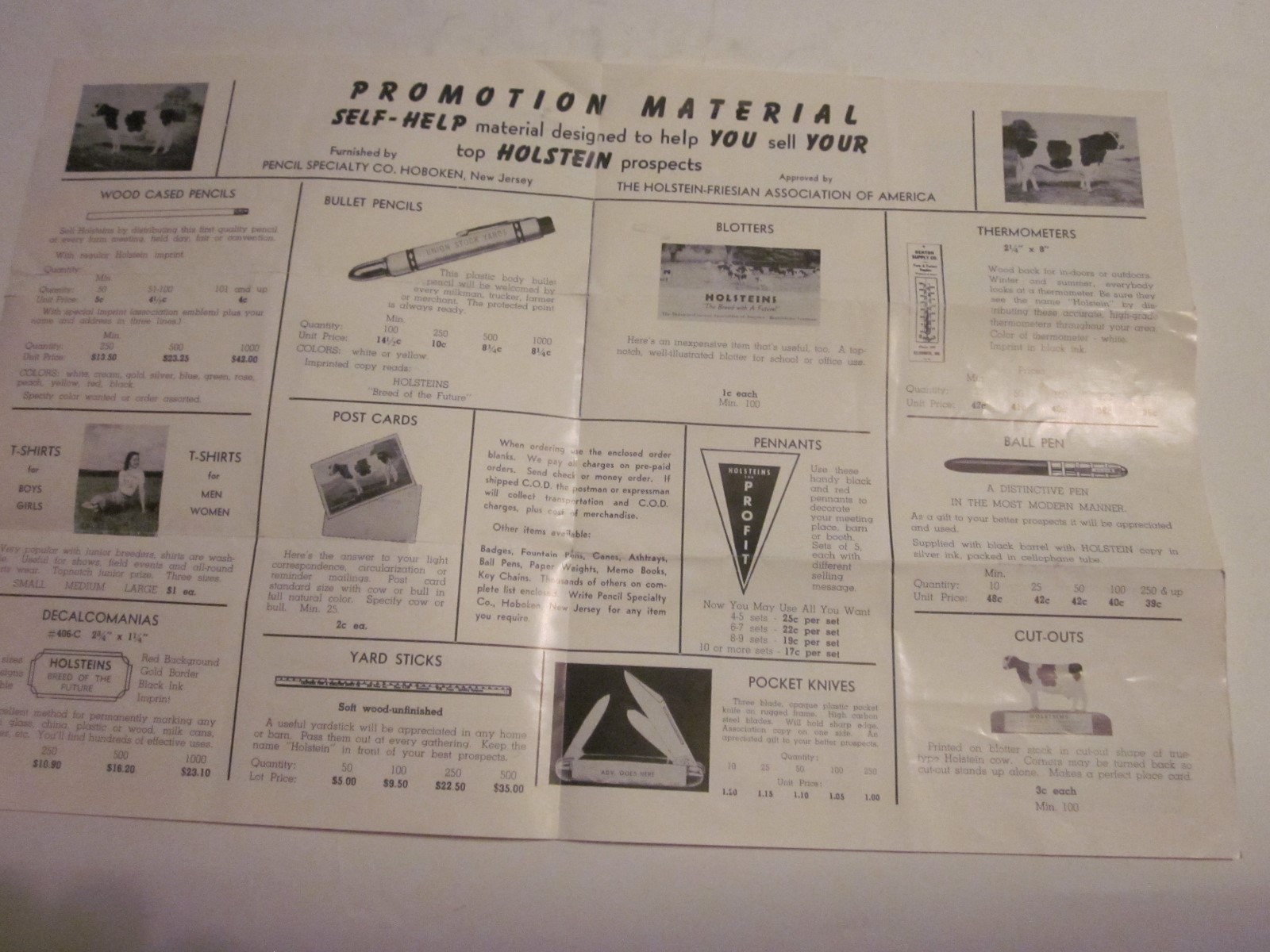 1952 Holstein Friesian Association of America Promotion Materials brochure