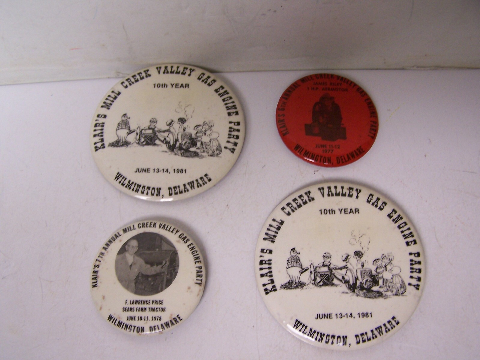 1977 78 81 KLAIR&rsquo;S MILL CENTER VALLEY HIT MISS ENGINE PARTY WILMINGTON DEL PINS