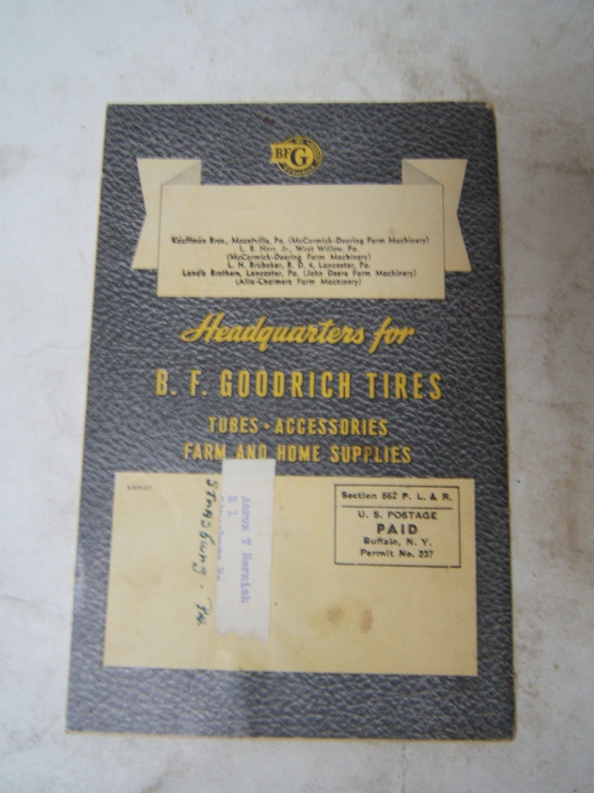 B F Goodrich Farmer&rsquo;s Handbook and Almanac 1949 Good Condition