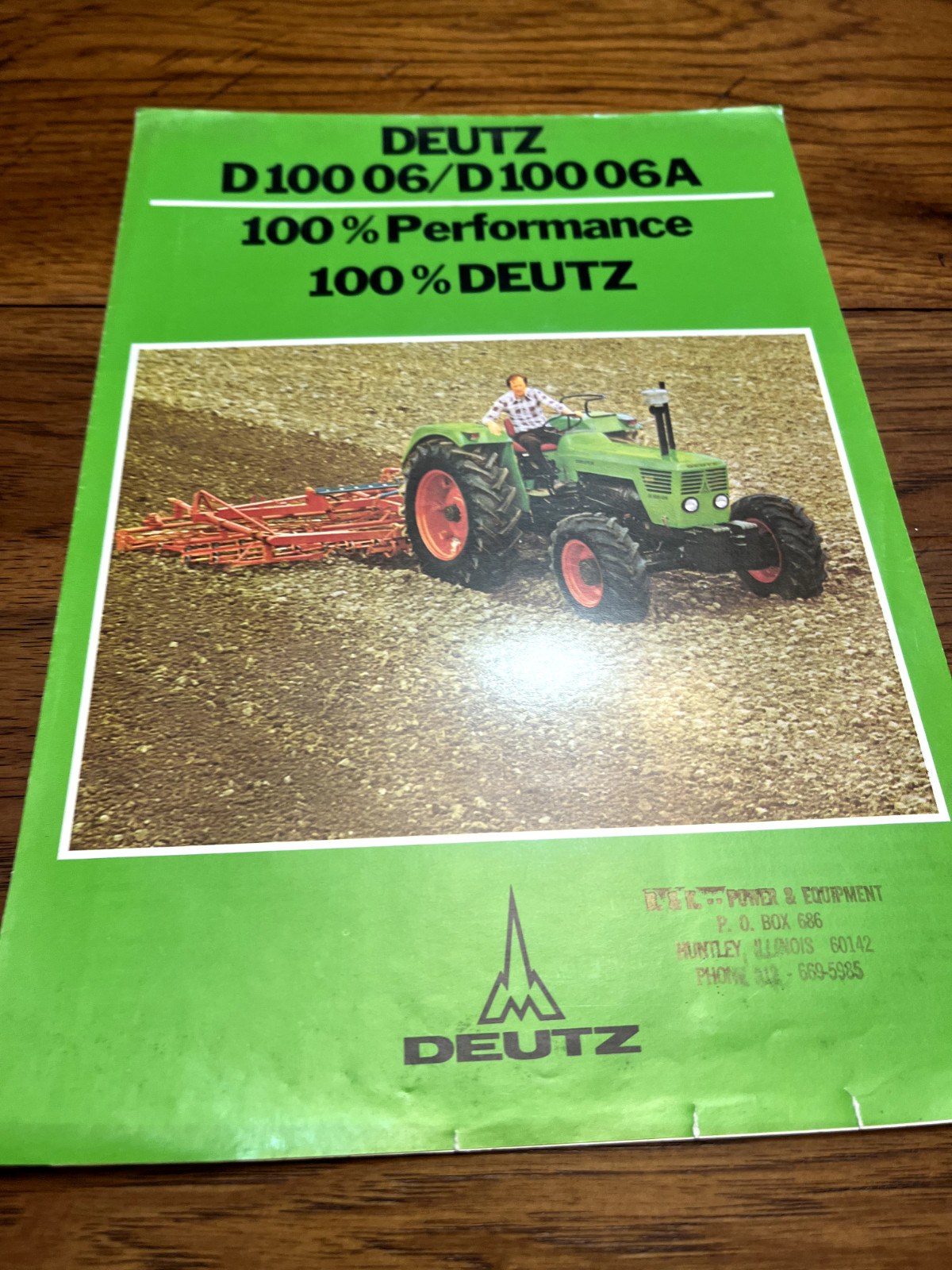 Deutz Fahr D100 06 Tractor For 1974 Brochure FCCA