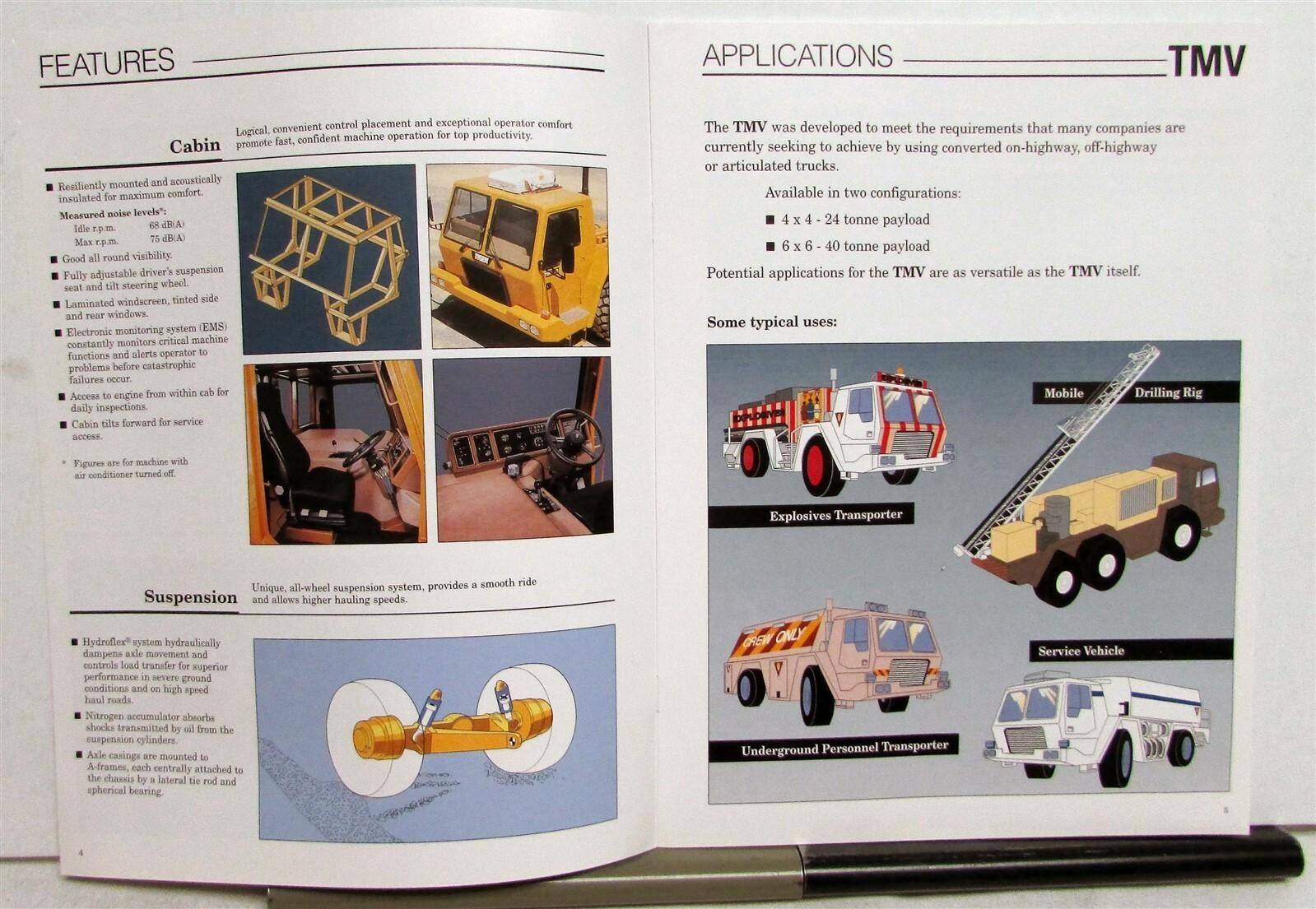 1990s Tiger TMV 60 Multipurpose Vehicle Specs Construction Brochure AUSTRALIAN