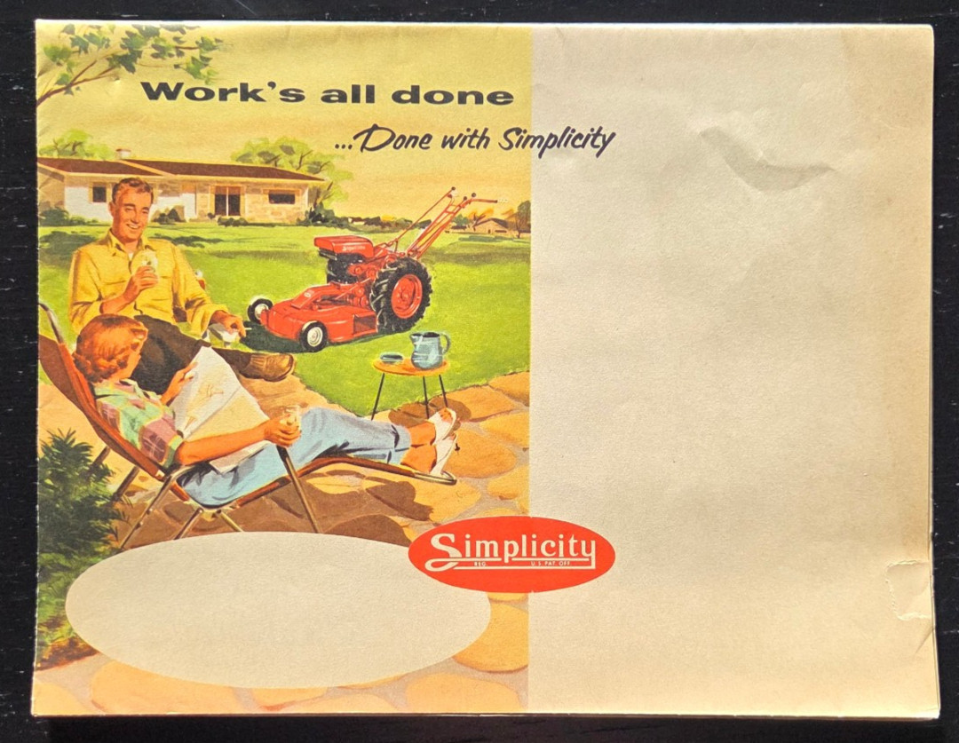 1950&rsquo;s SIMPLICITY TRACTOR&rsquo;s & ROTARY TILLER POSTER SIZE BROCHURE AWESOME!