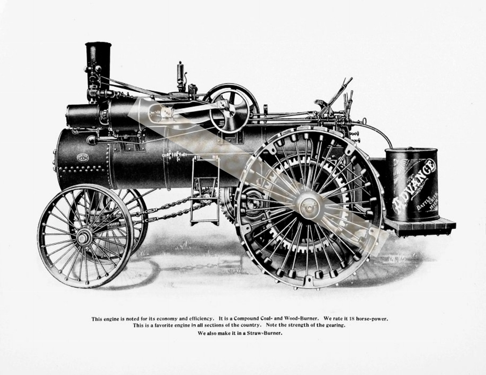 Advance Tractor Company Vintage Reproduction Photograph Print 8.5×11 inches