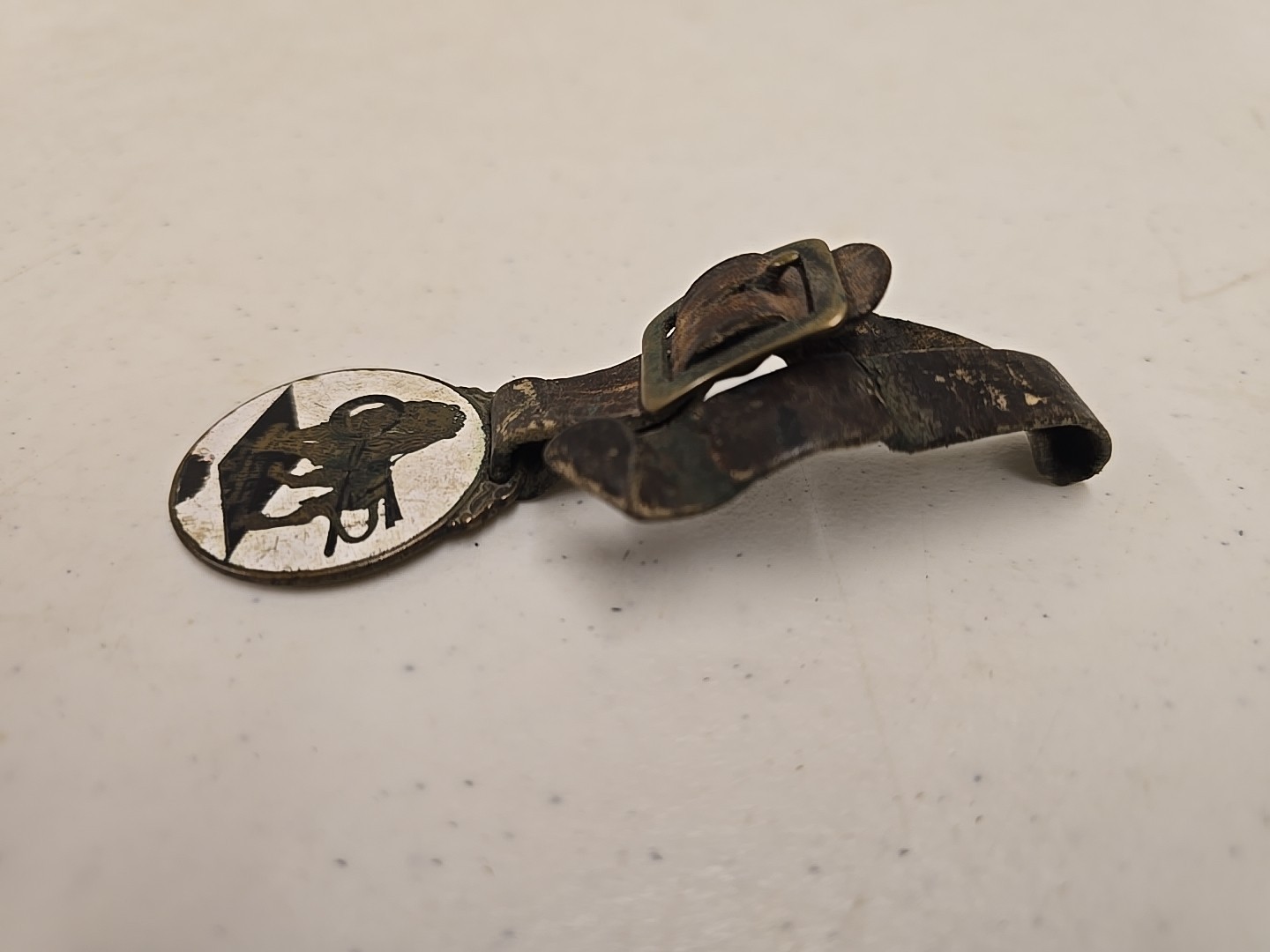 Antique John C Nichols Harness Mfg Janesville WI Master Brand Lion Watch Fob