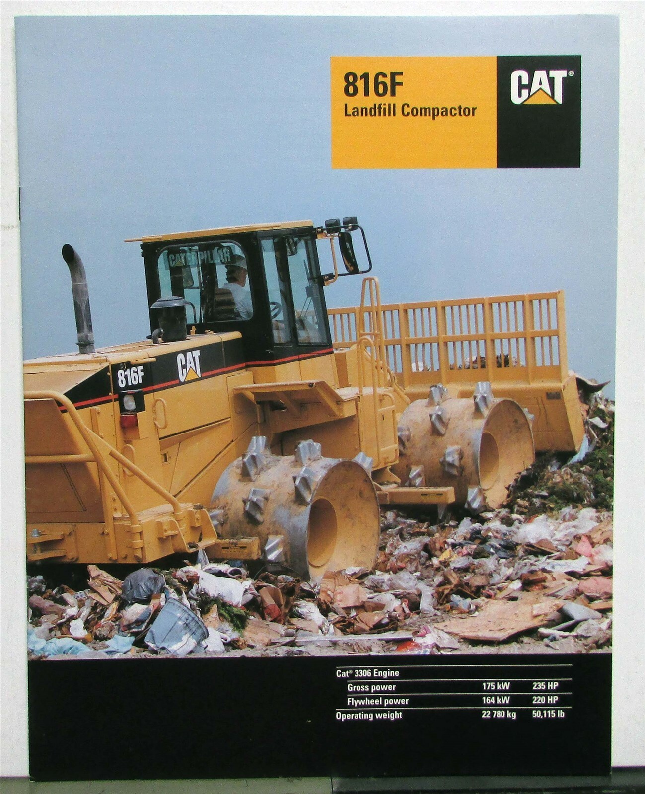 1996 Caterpillar 816F Landfill Compactor Specs Construction Sales Brochure