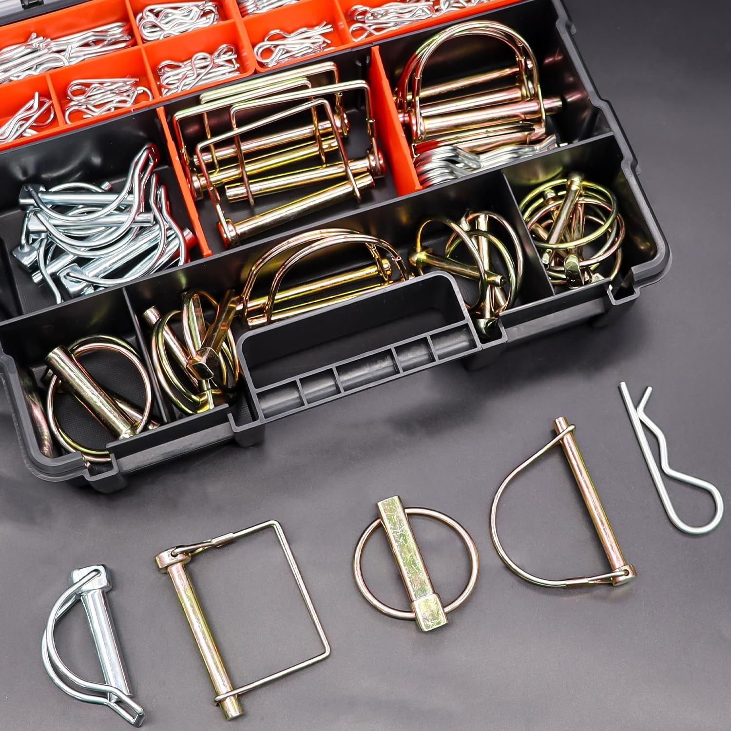 202Pcs Hitch Pins Clip Pins Assortment Kit, Heavy Duty Hitch Pins R Clip, Lin…
