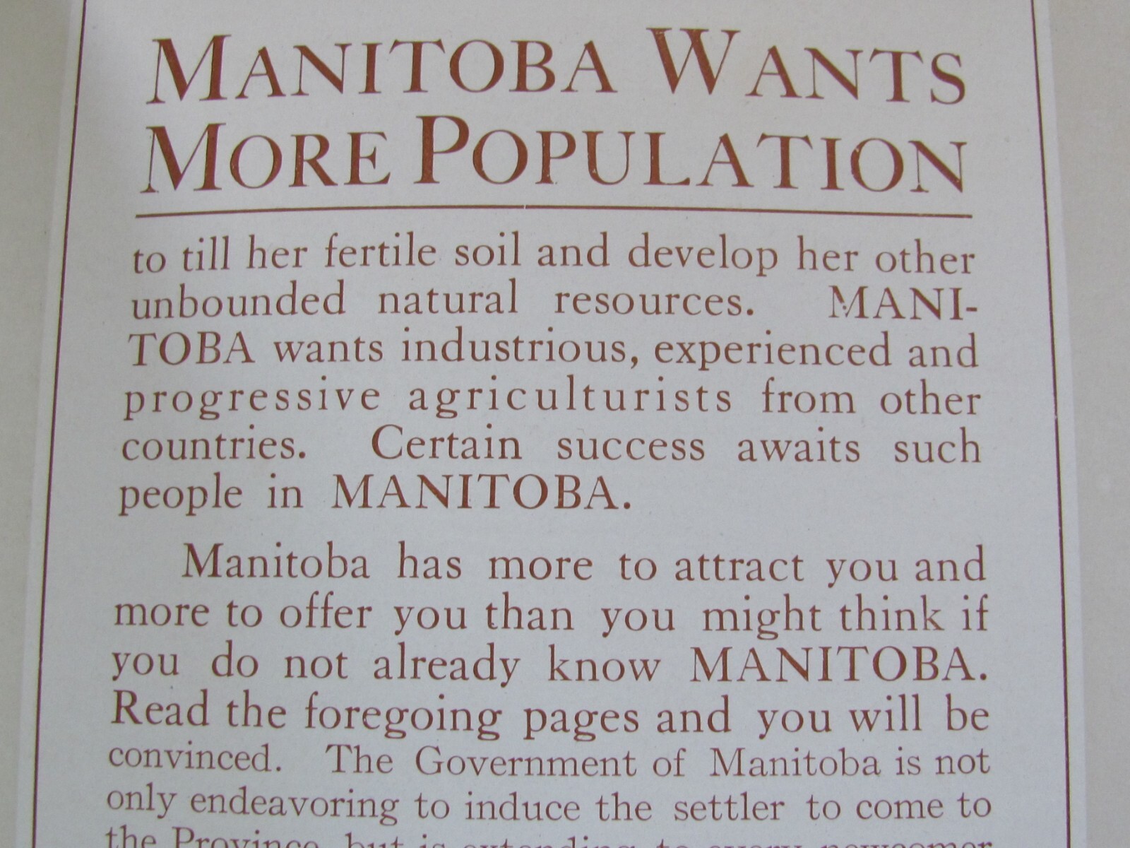 1917 FARMING BOOKLET LIVESTOCK RAISING IN MANITOBA CANADA IMMIGRATION DEPT
