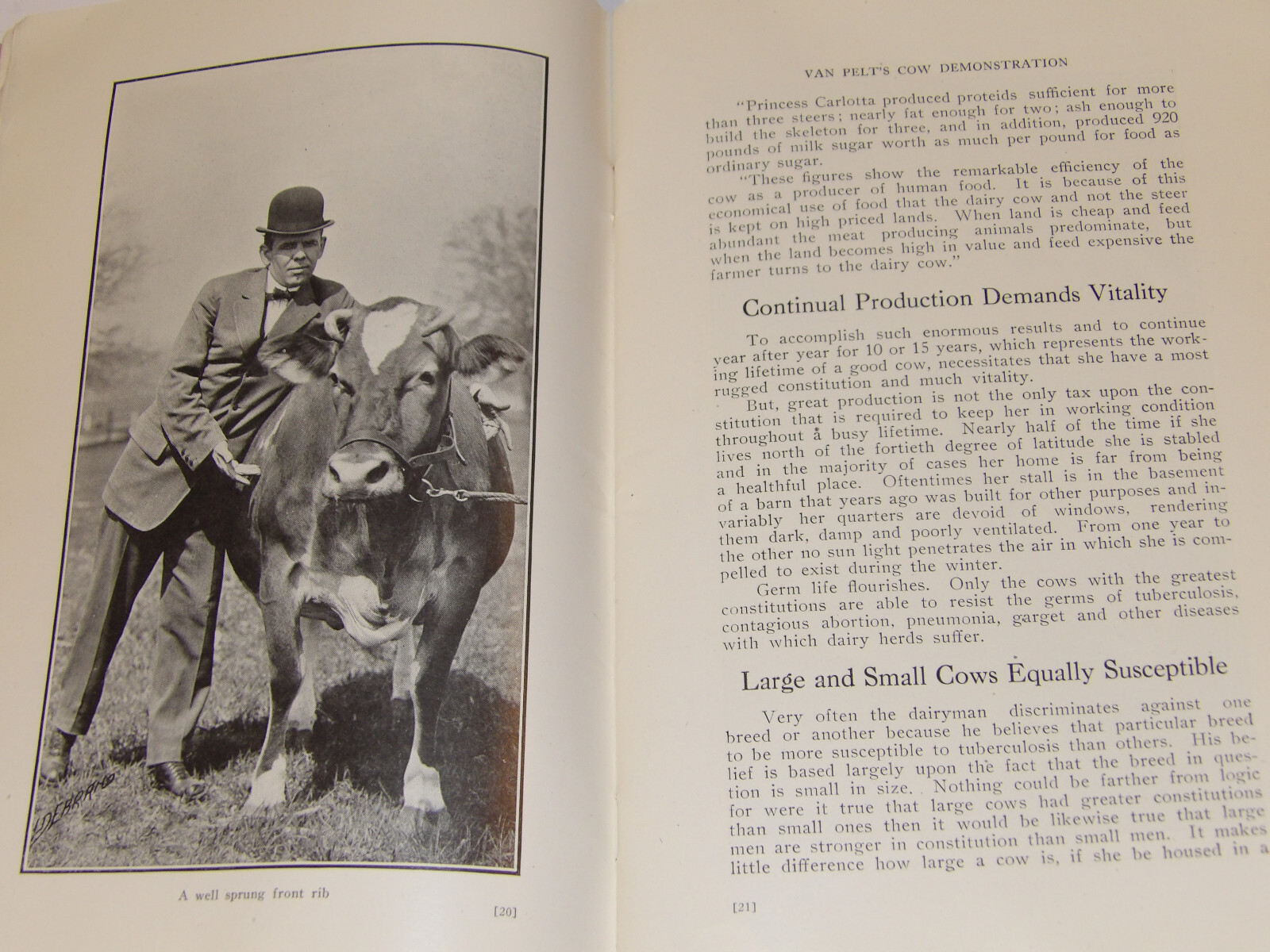 1911 VAN PELT&rsquo;S COW DEMONSTRATION BOOK! 1st EDITION! ILLUSTRATED! 5 ESSENTIALS!