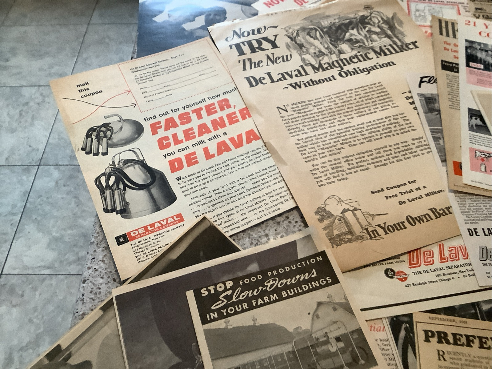Lot Of 50+ De Laval Products Print Farm Magazine Ads 1920-1960s Milkers Vintage