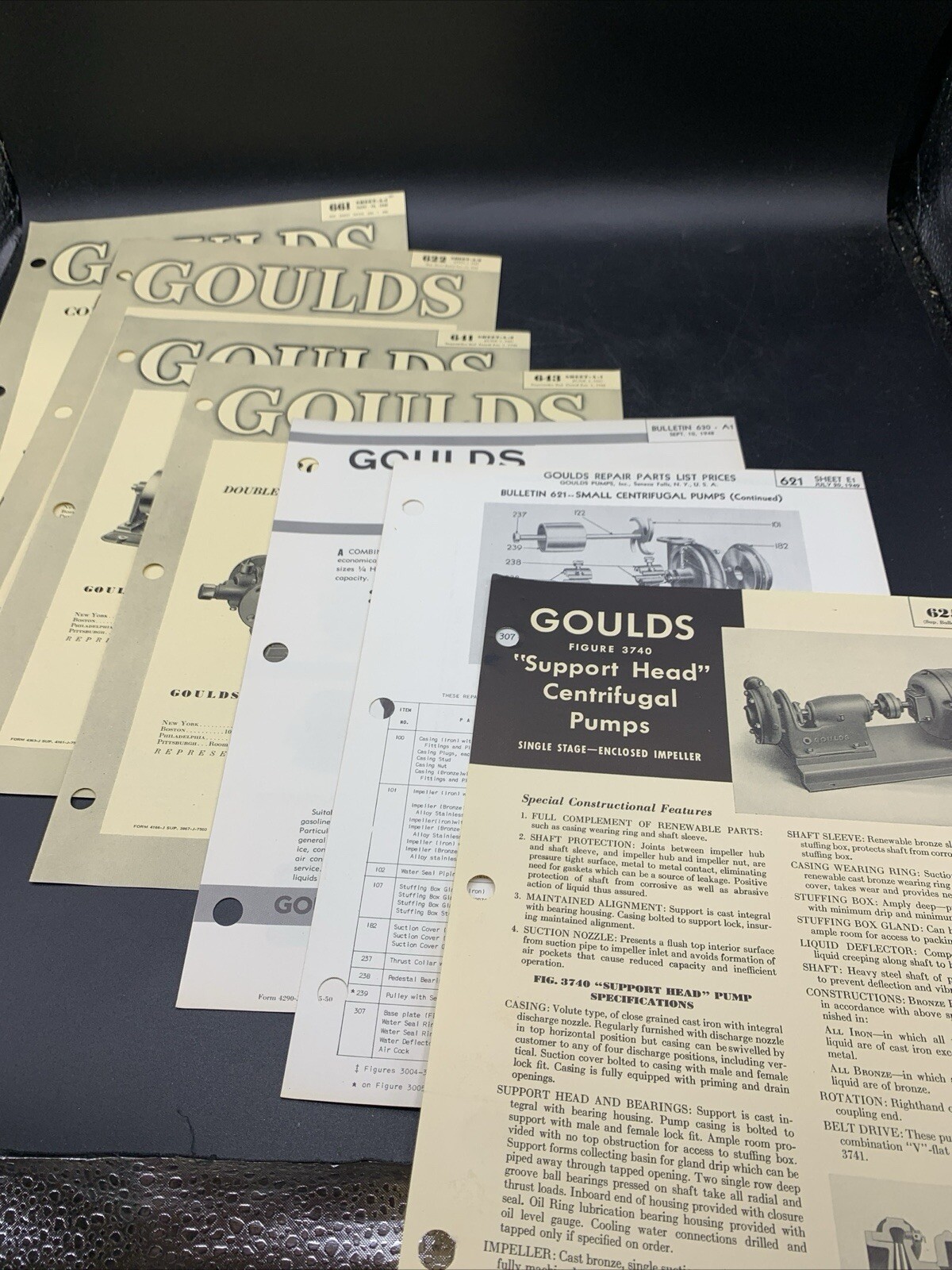 Large Lot 1940’s Goulds Pumps Sales Brochures-Install-Maintenance-Price Lists