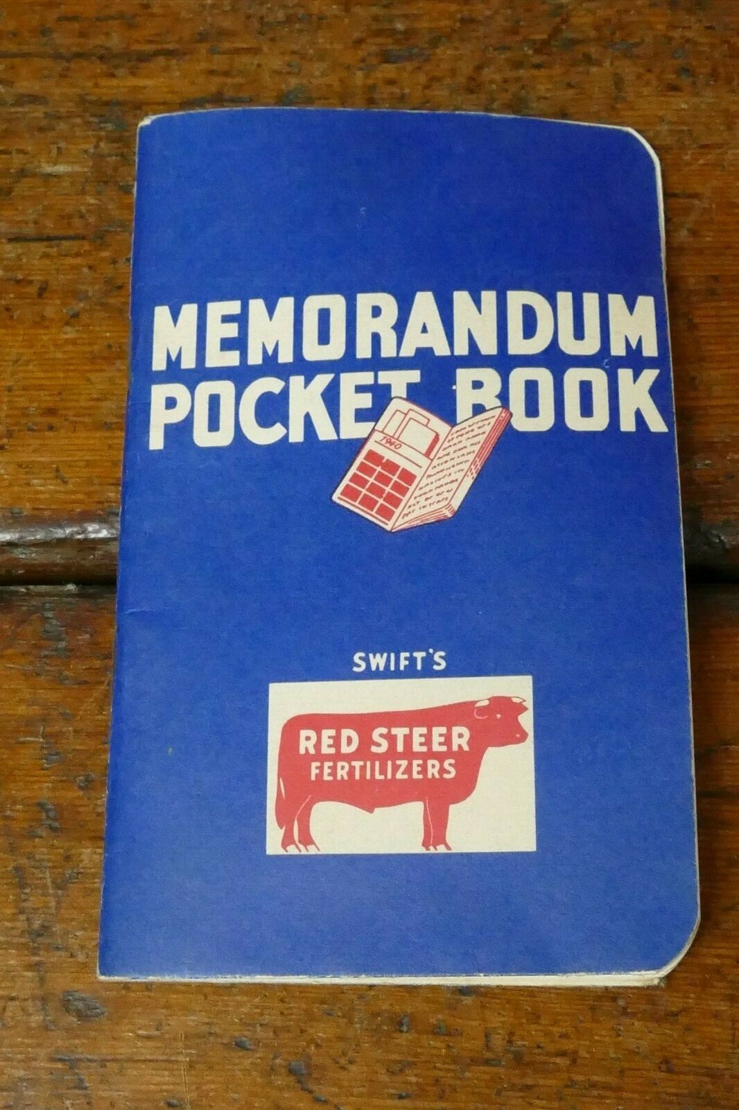 Vintage 1940 Swift&rsquo;s Red Steer Brand Fertilizers Advertising Memo Book Notepad