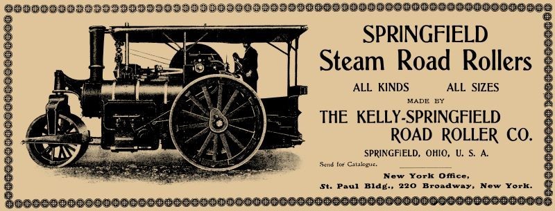 1903 Kelly Springfield Stream Road Rollers NEW Sign: 18&Prime; Wide Diecut USA STEEL