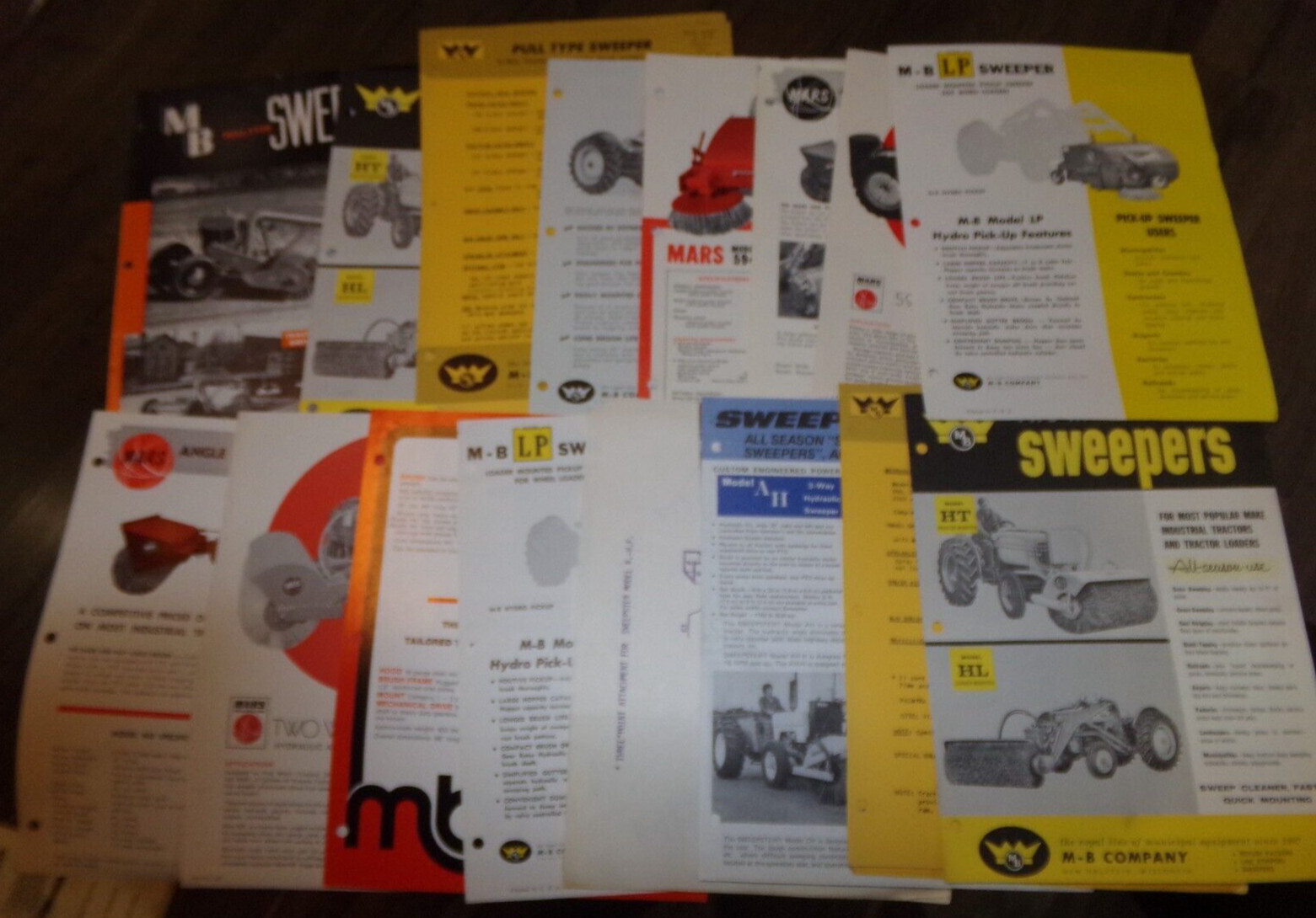 16-lot 1960&rsquo;s-2010&rsquo;s assorted sweeper brochures in good shape used