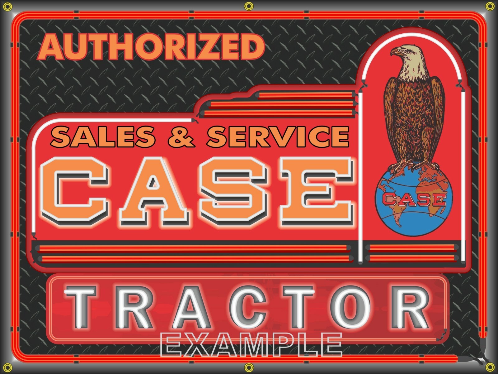 CASE TRACTOR DEALER OLD SIGN REMAKE BANNER SIGN MURAL GARAGE SHOP BARN ART