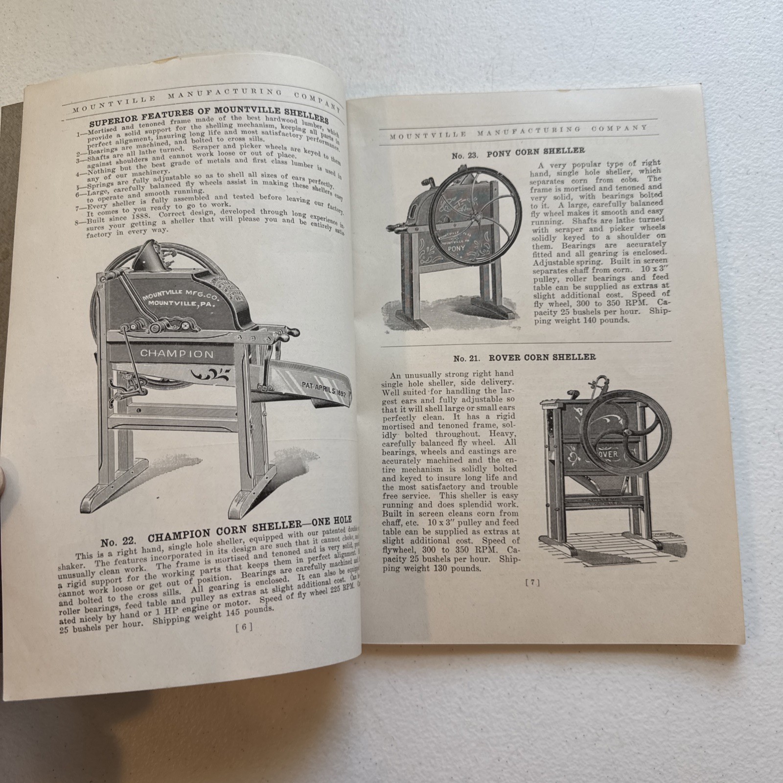1928 Mountville Manufacturing Company Farm Machinery Catalog No. 7 Lancaster, Pa