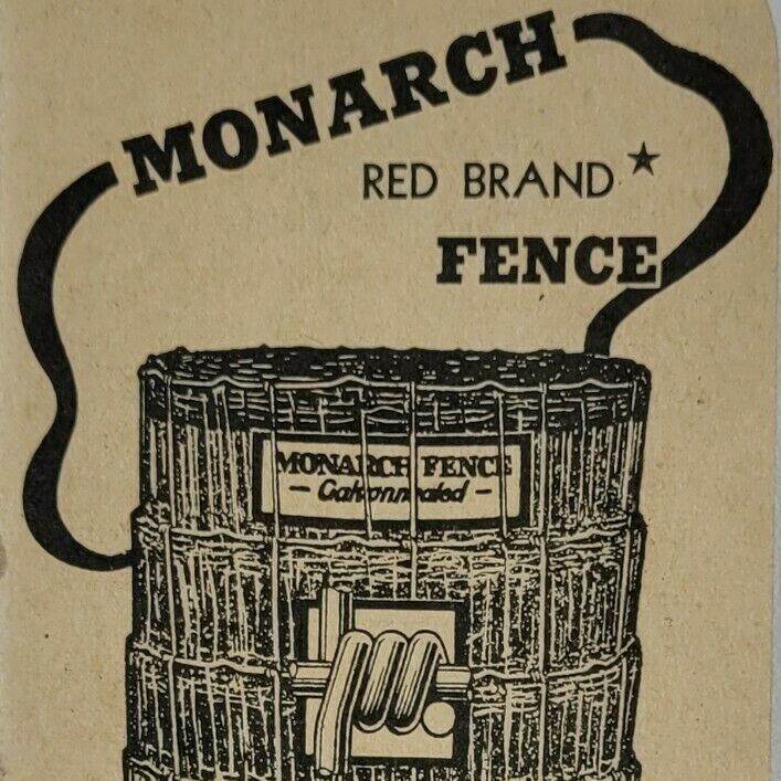 1940s Monarch Red Brand Fence Grid Paper Notebook Keystone Steel Peoria Sandusky