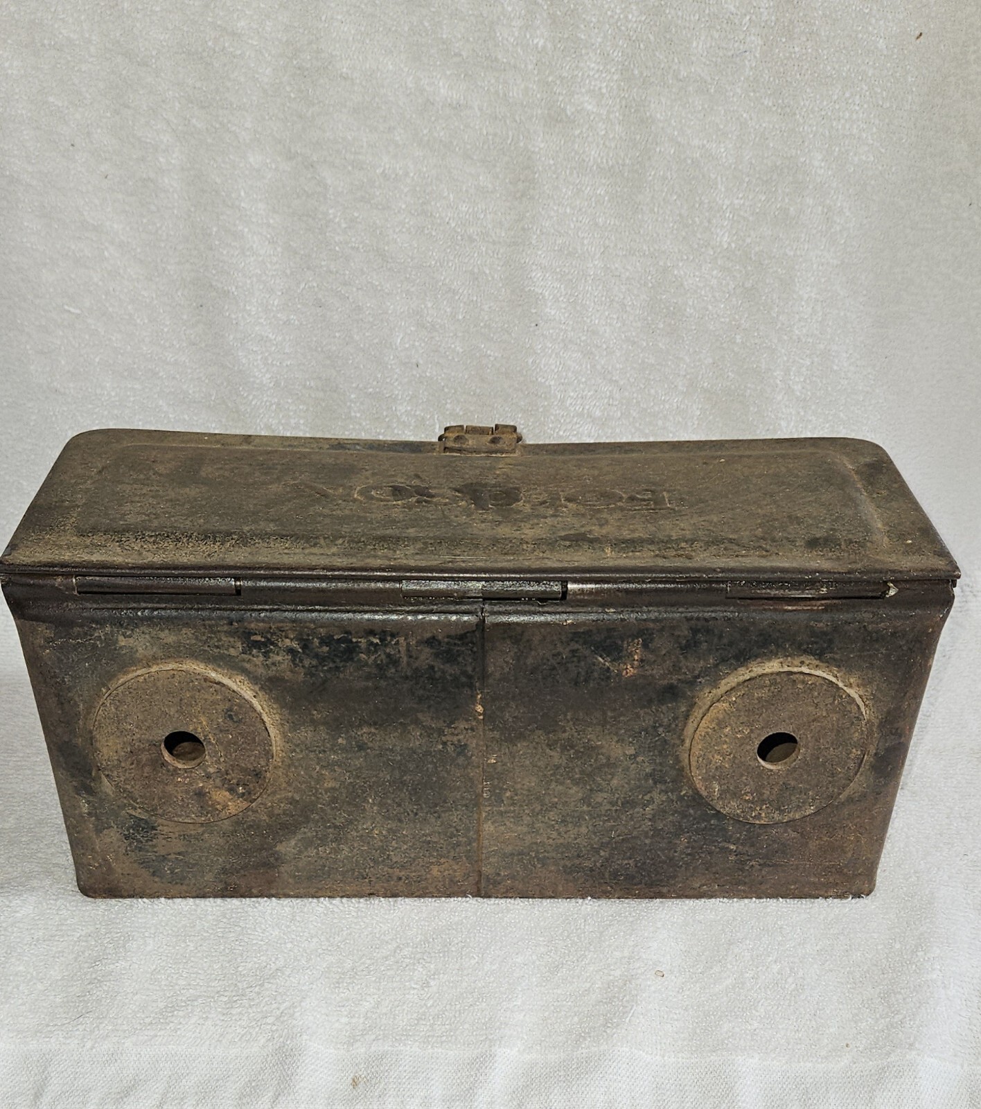 Vintage Fordson Tractor Tool Utility Box Embossed Lid Locking Clasp Early 1900&rsquo;s