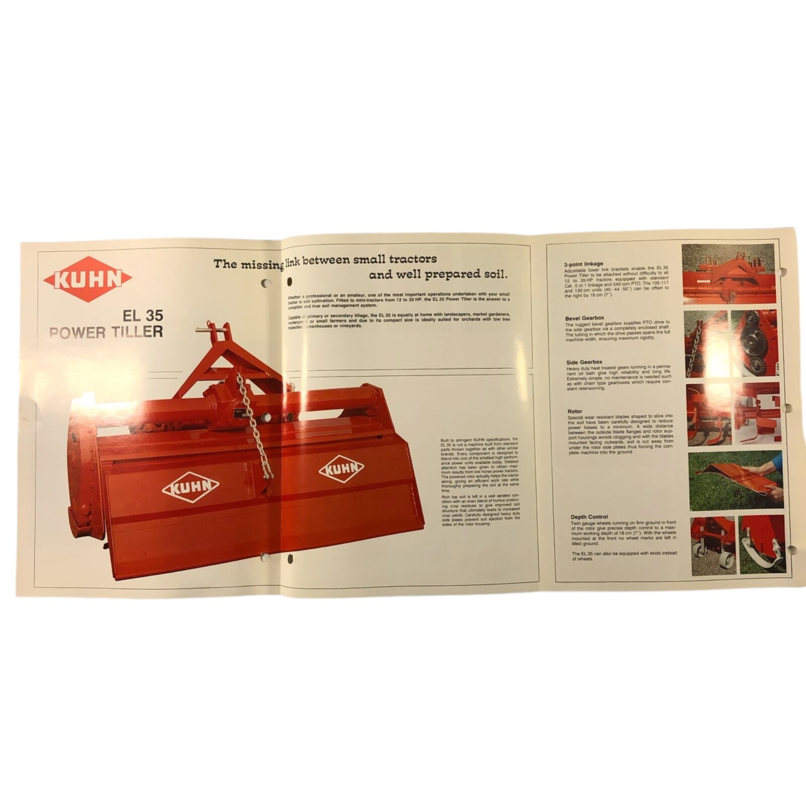 Kuhn EL 35 Power Tiller Dealer Sales Advertising Brochure