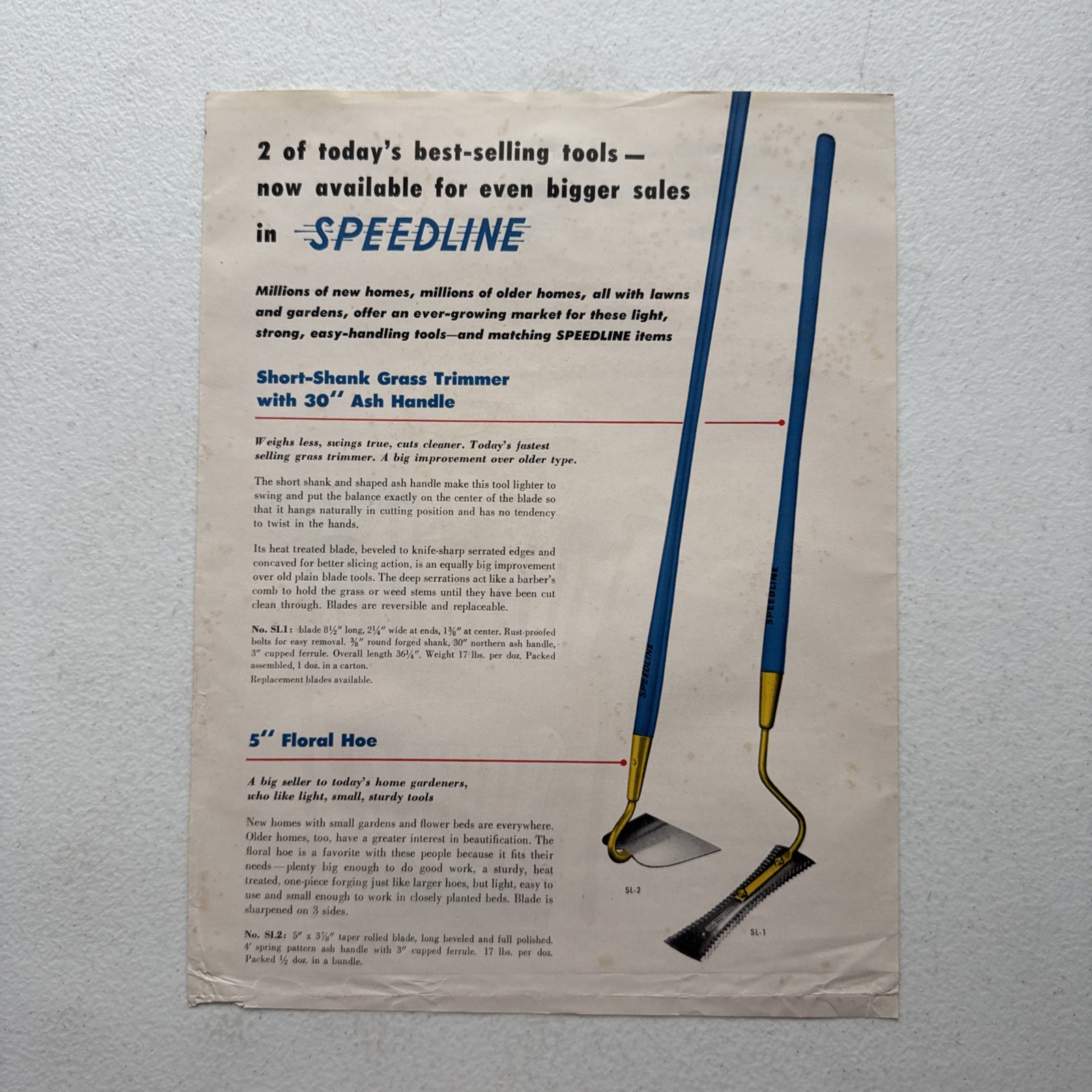The Union Fork & Hoe Co. Columbus, OH 1951 Advertisement Sheet