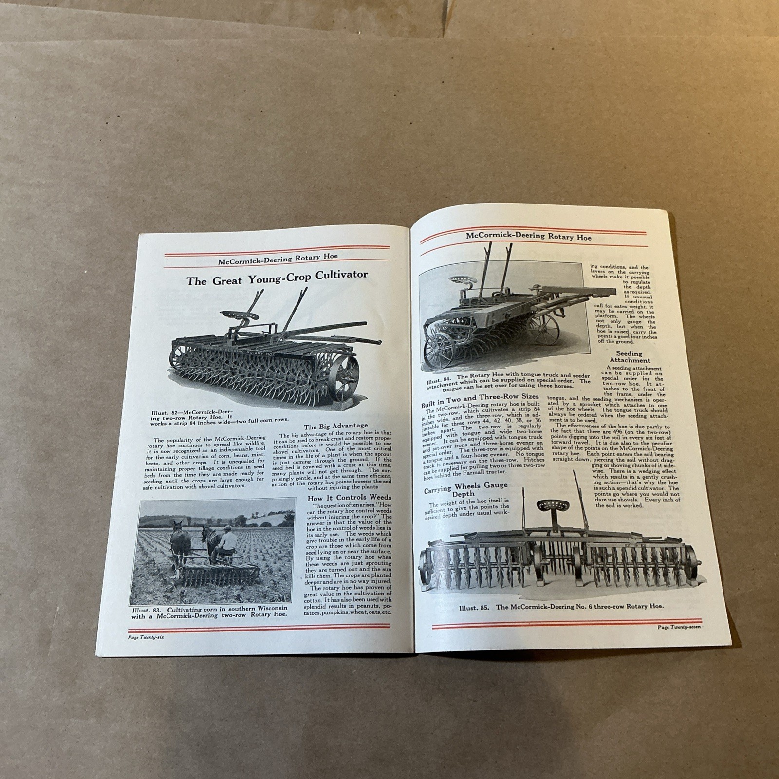 Vintage Original McCormick Cultivators Brochure As Is INV-P0931