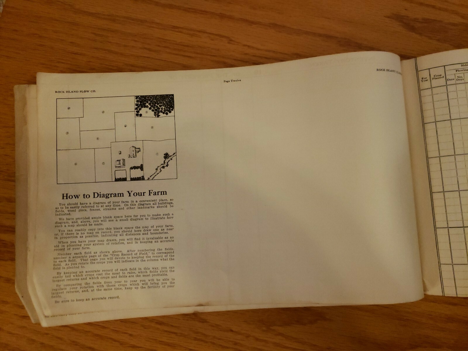 Rock Island Plow Hardcover Ledger Record Useful Information Implements Engines