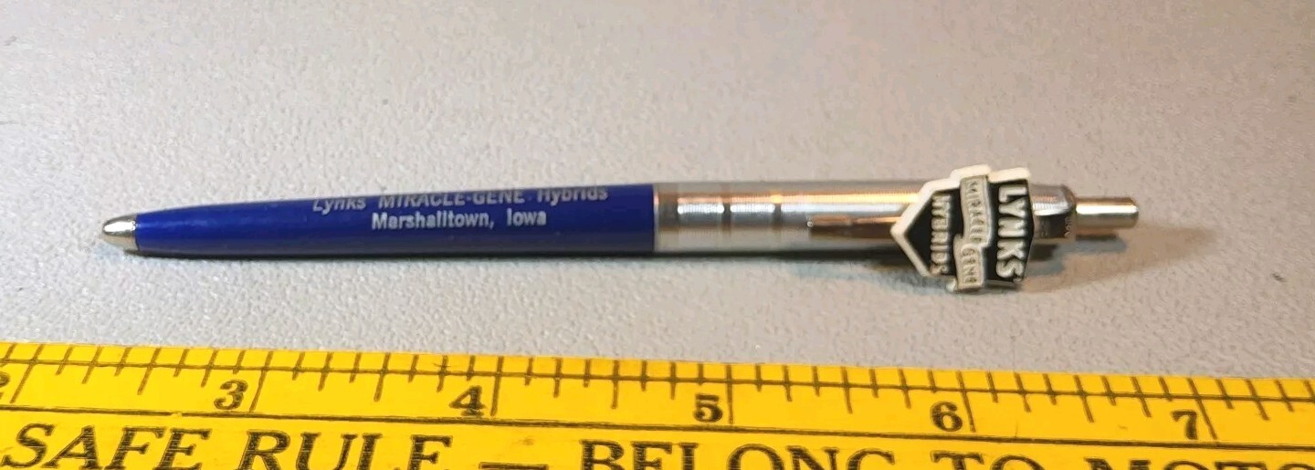 Vintage Advertising Pen ~ Lynks Miricale Gene Hybrid ~ Marshalltown, Iowa. AP-11