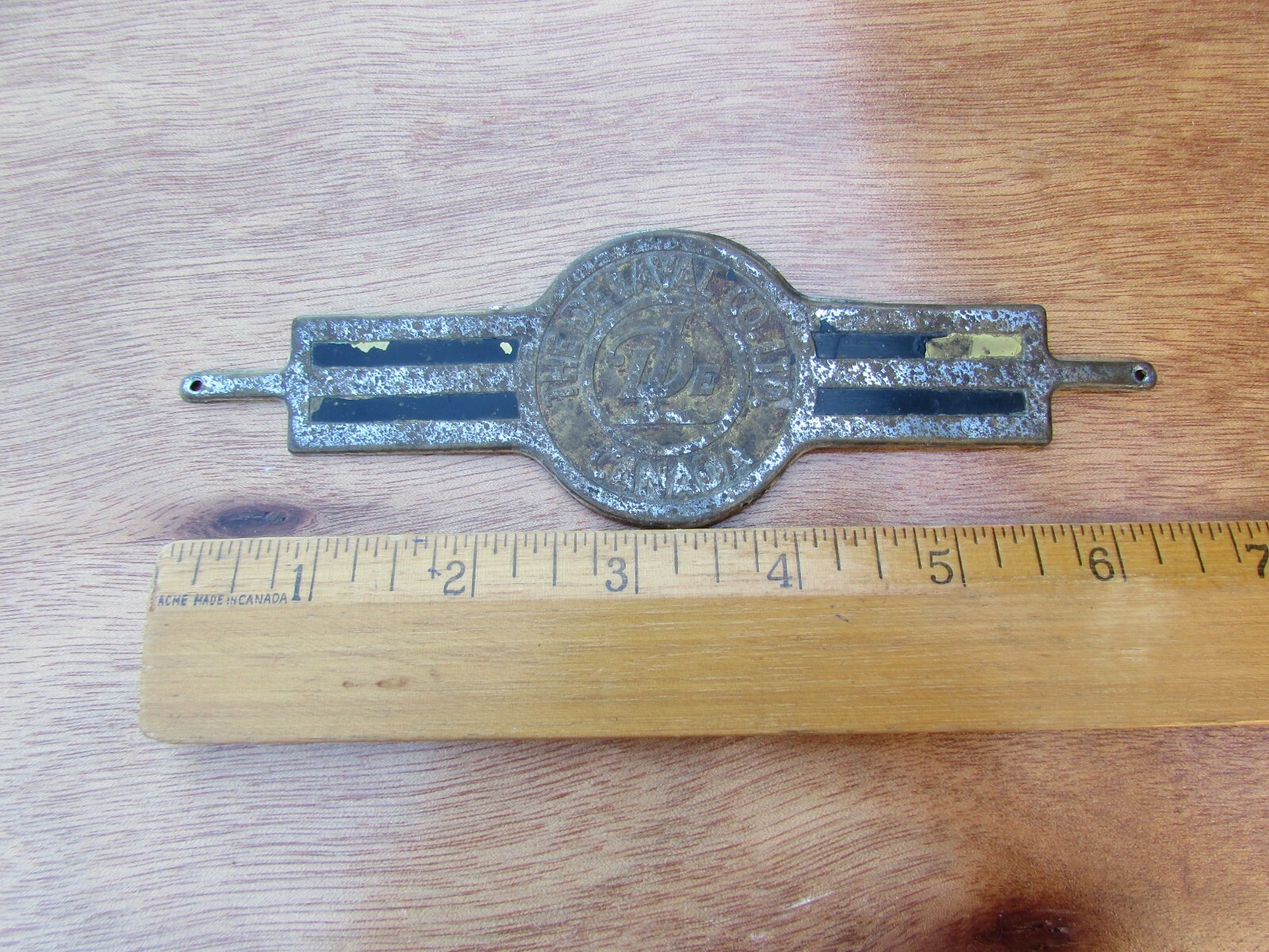 Vintage Delaval Name Plate Tag Agriculture Old Company Sweden Canada