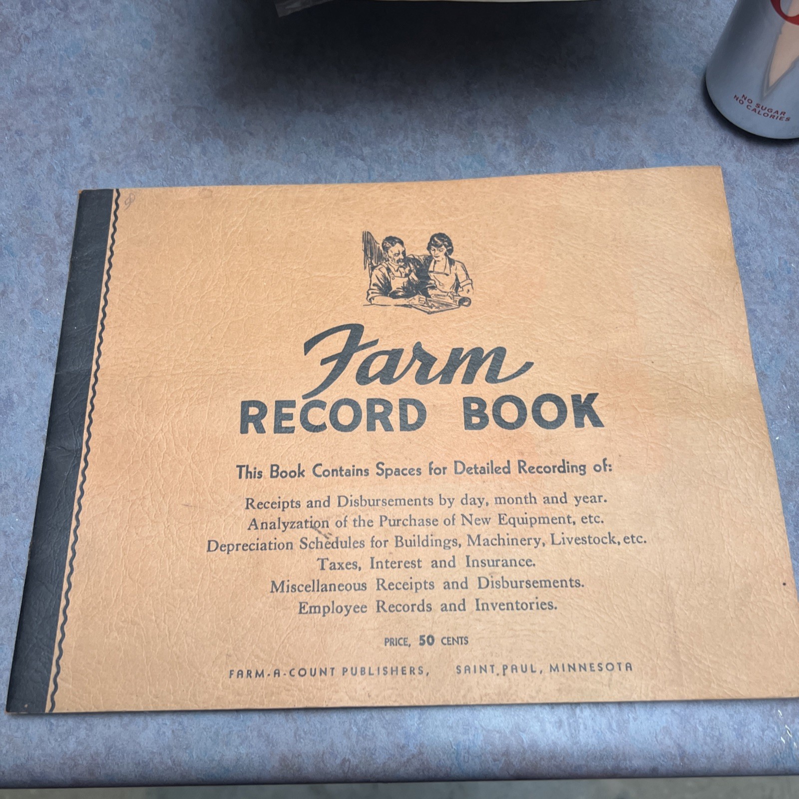Vintage 1942 Farm Record Book Saint Paul, Minnesota