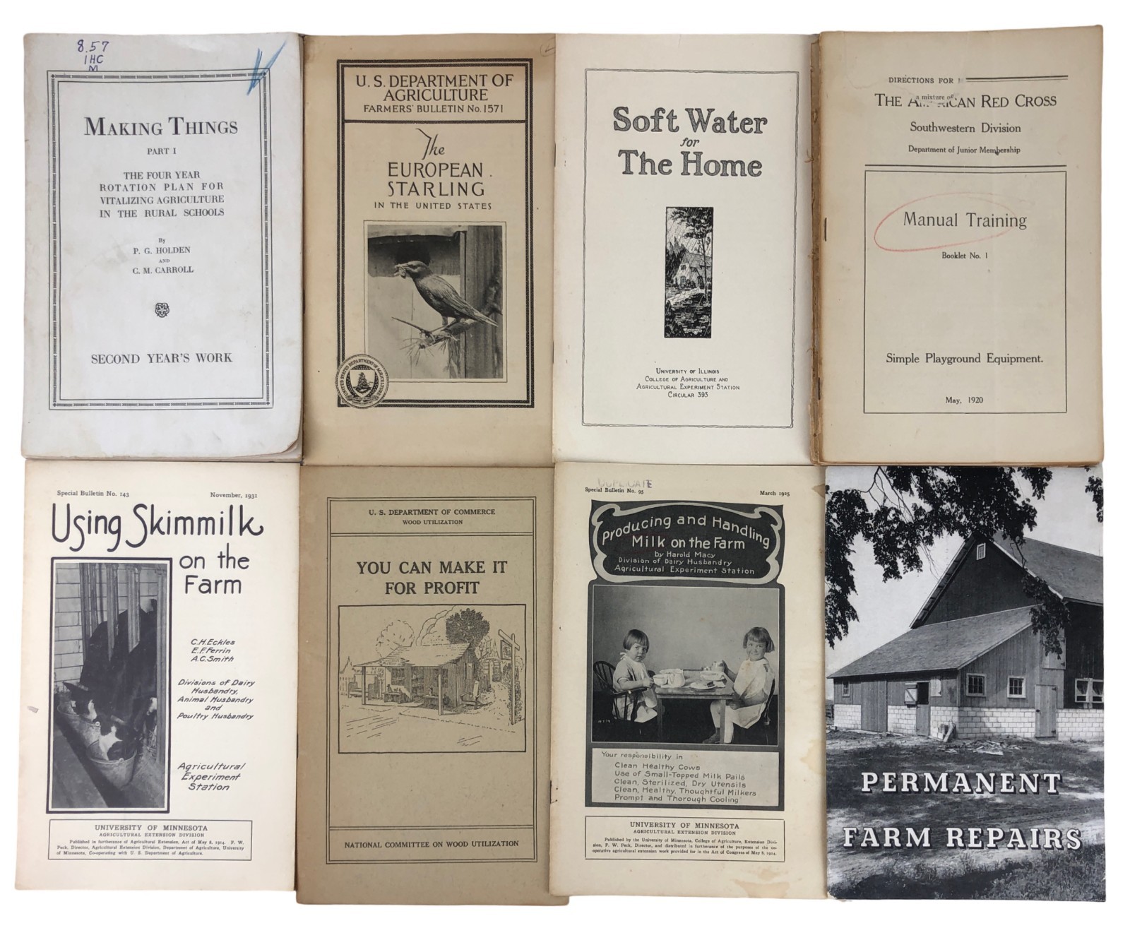 Lot 36 Antique Vtg USDA Farmer Bulletins Milk Plumbing Repairs Farmstead Dairy