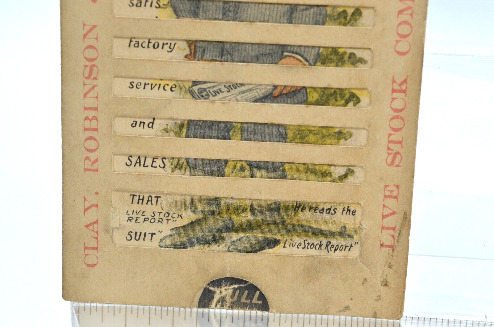 Rare 1909 Pull Tab Advertising Card – Clay, Robinson & Co. Livestock Industry Co