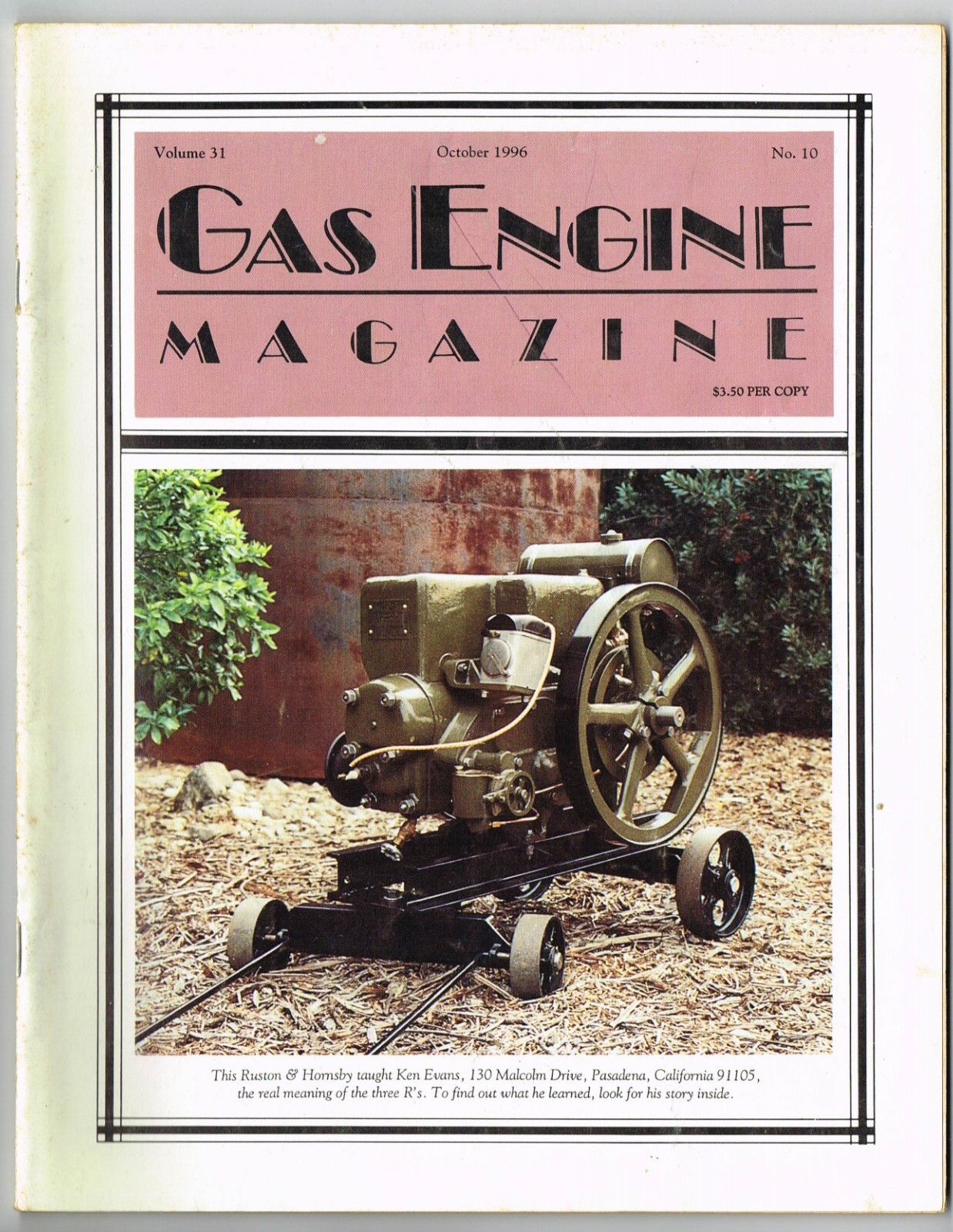 GAS ENGINE magazine October 1996, Ruston & Hornsby, John Deere & Stover