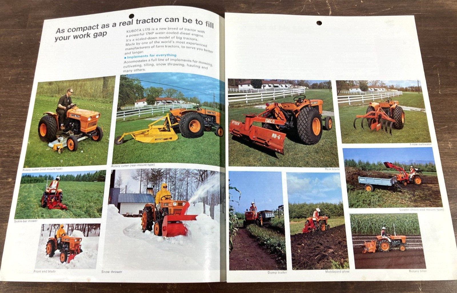 Kubota L175 Diesel Tractor 1972 Dealer Sales Brochure Farm Equipment Japan