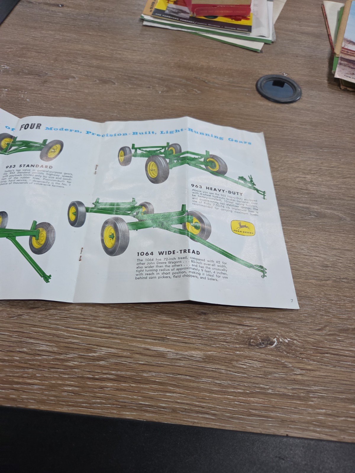 John Deere Big Four Wagons Fold Out 1958 Litho Sales BROCHURE FREE SHIPPING
