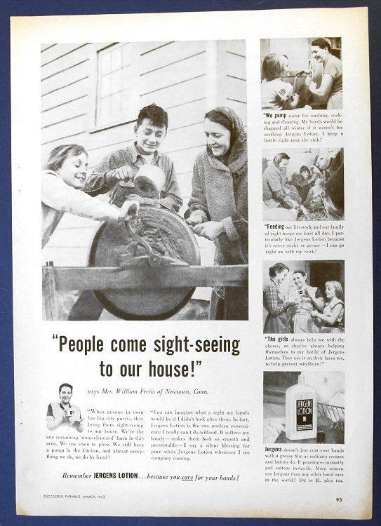 Original 1953 Jergens Ad Photo Endorsed Mrs. William Ferris Newtown, Connecticut