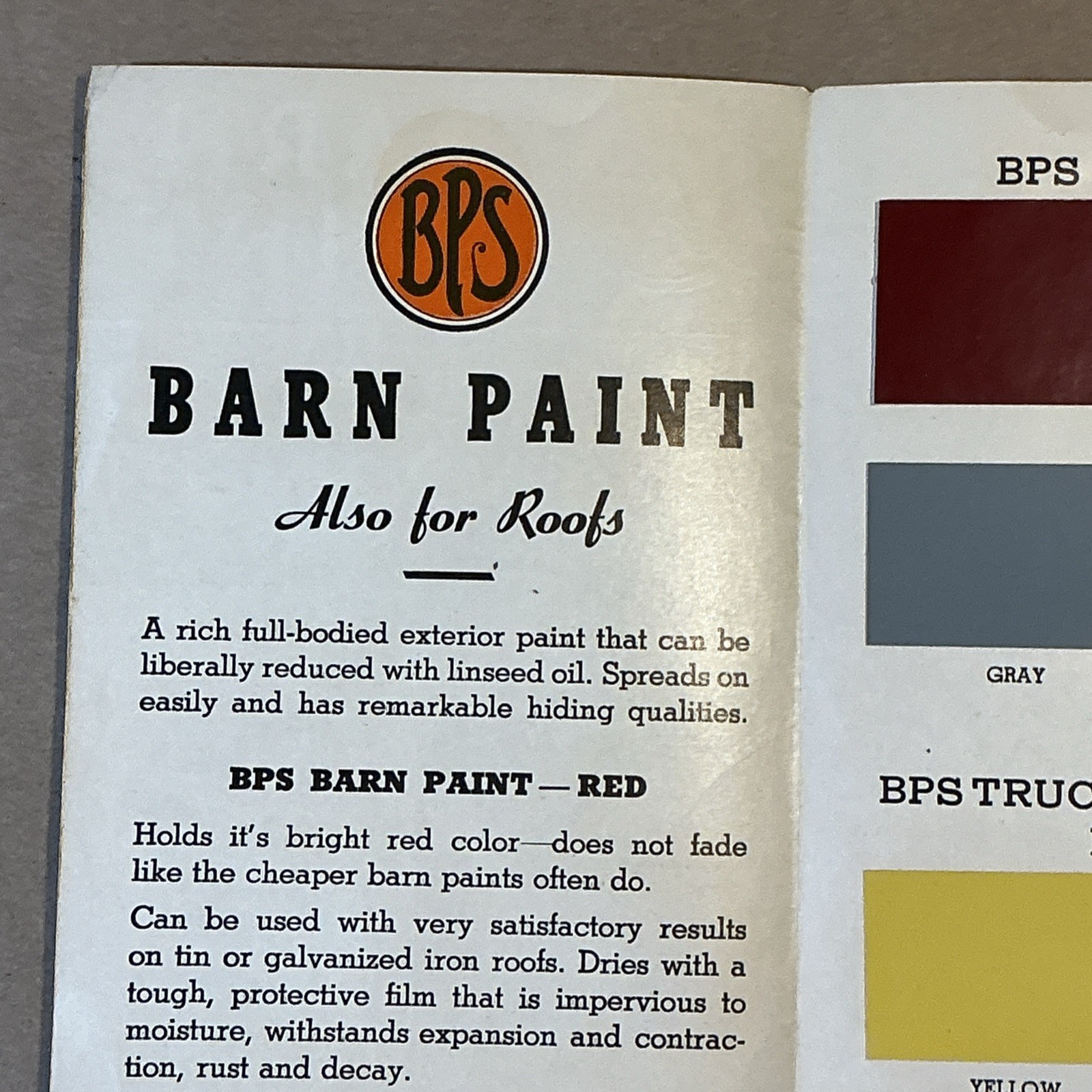 Vintage 1950 Tractor Colors BPS Paint Brochure INV-AD14
