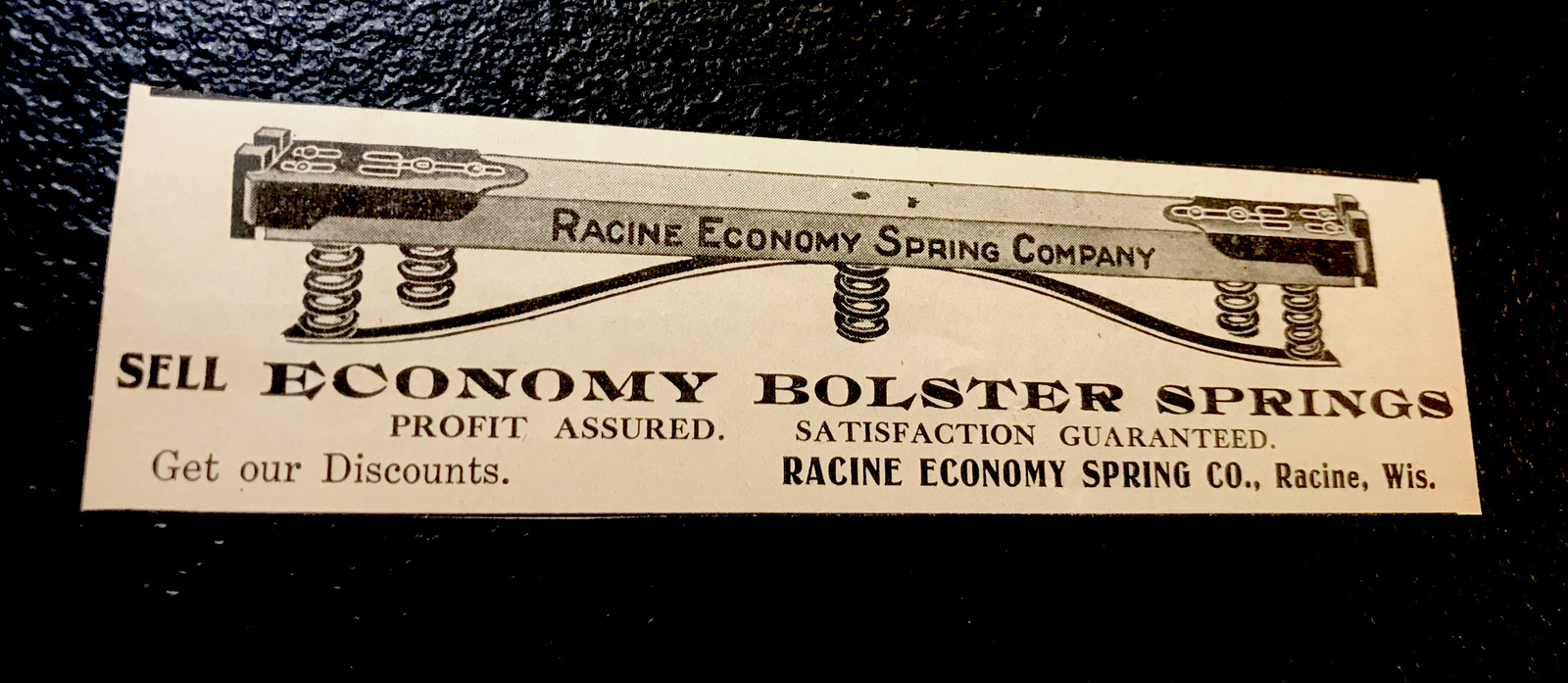 ORIGINAL 1907 Racine Economy Spring Co. Wagon Farm Advertising – Wisconsin